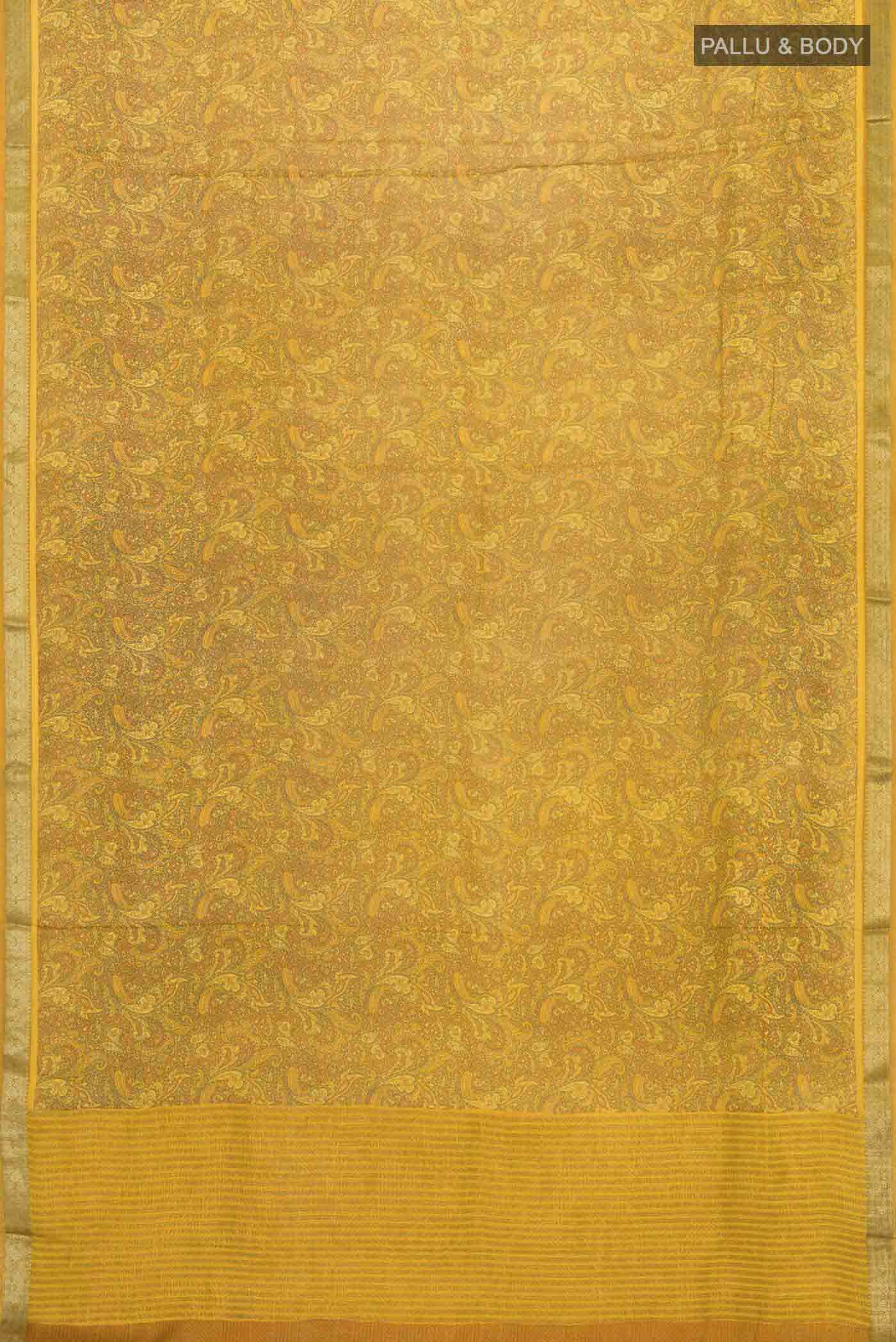 Mustard Mysore Crepe Saree - Image 5