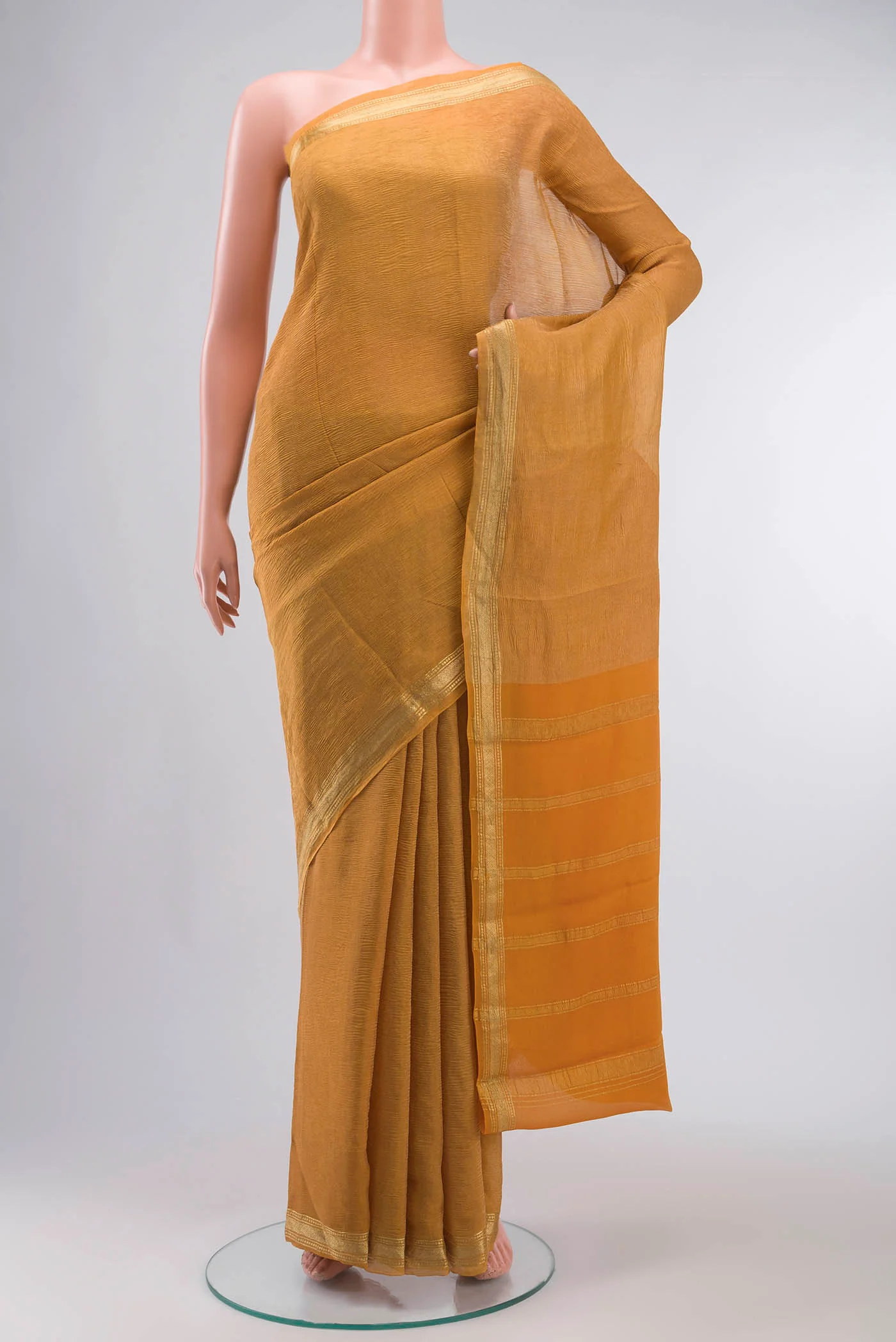 Mustard Mysore Georgette Saree