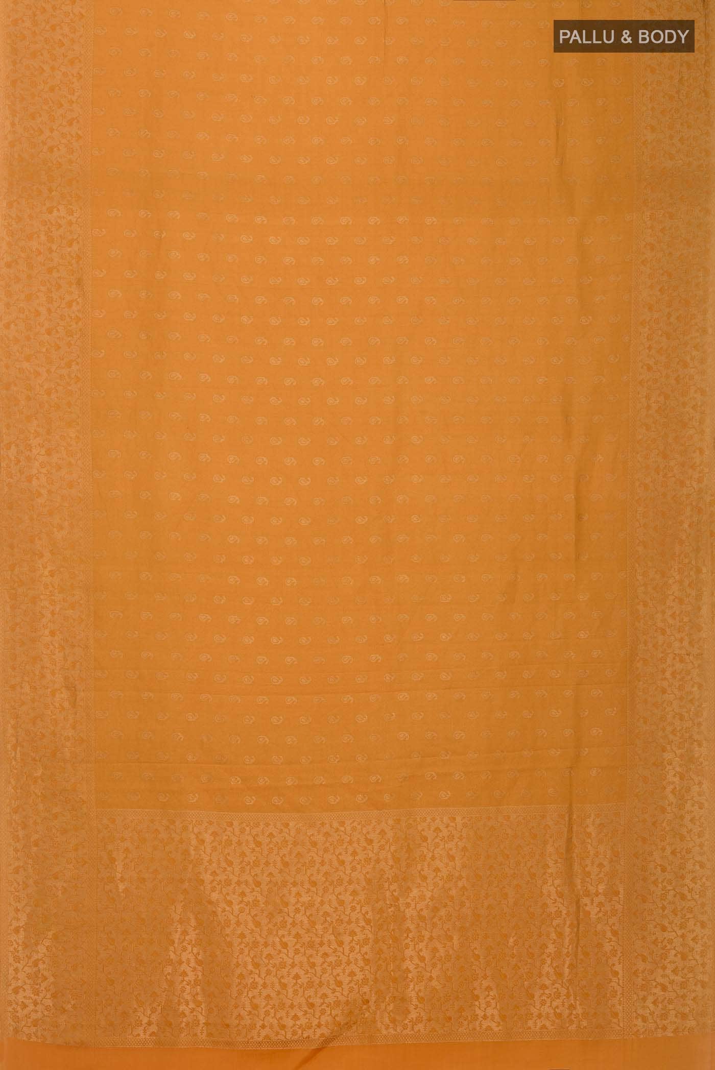 Mustard Mysore Crepe Saree - Image 3