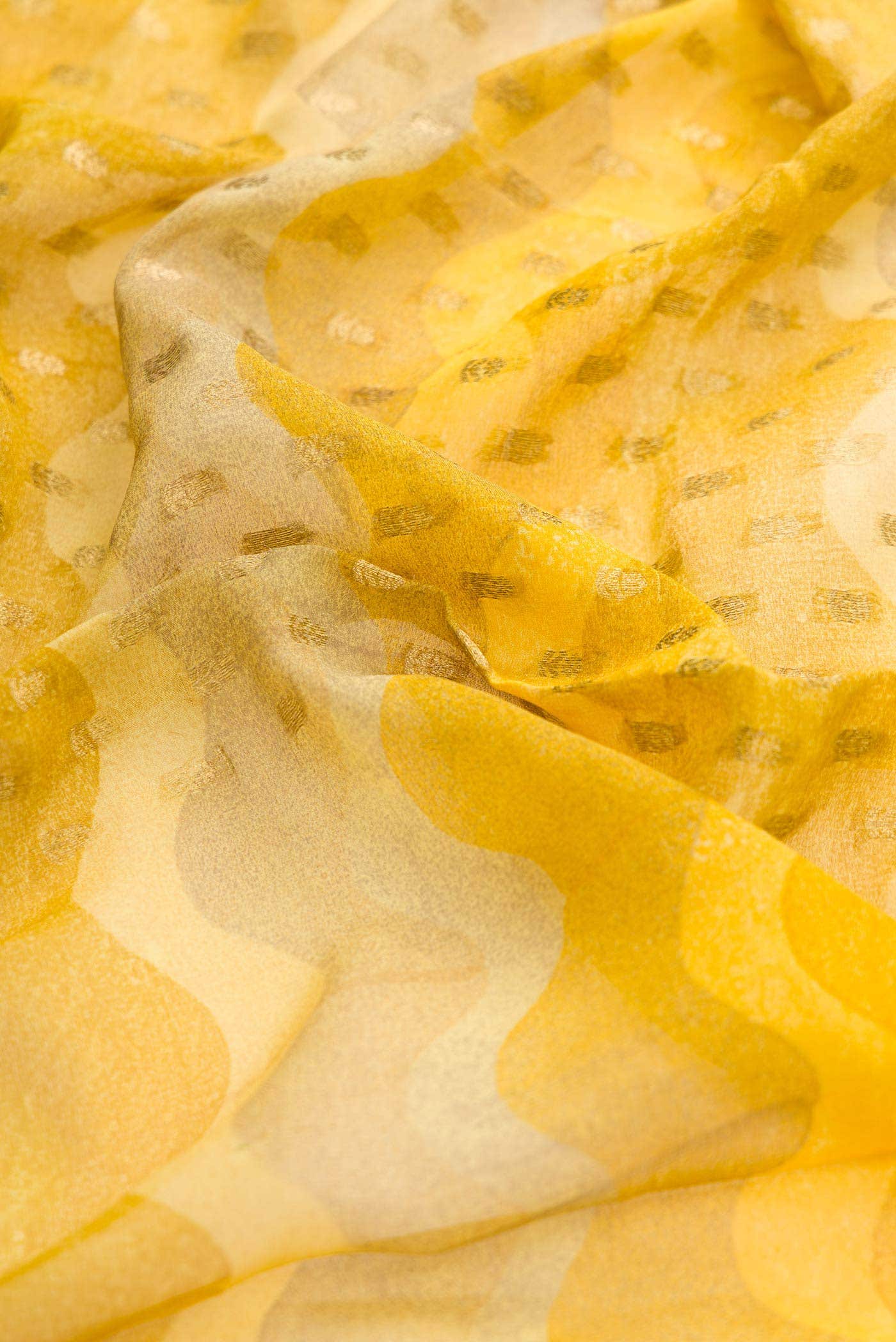 Mustard Mysore Georgette Saree - Image 2