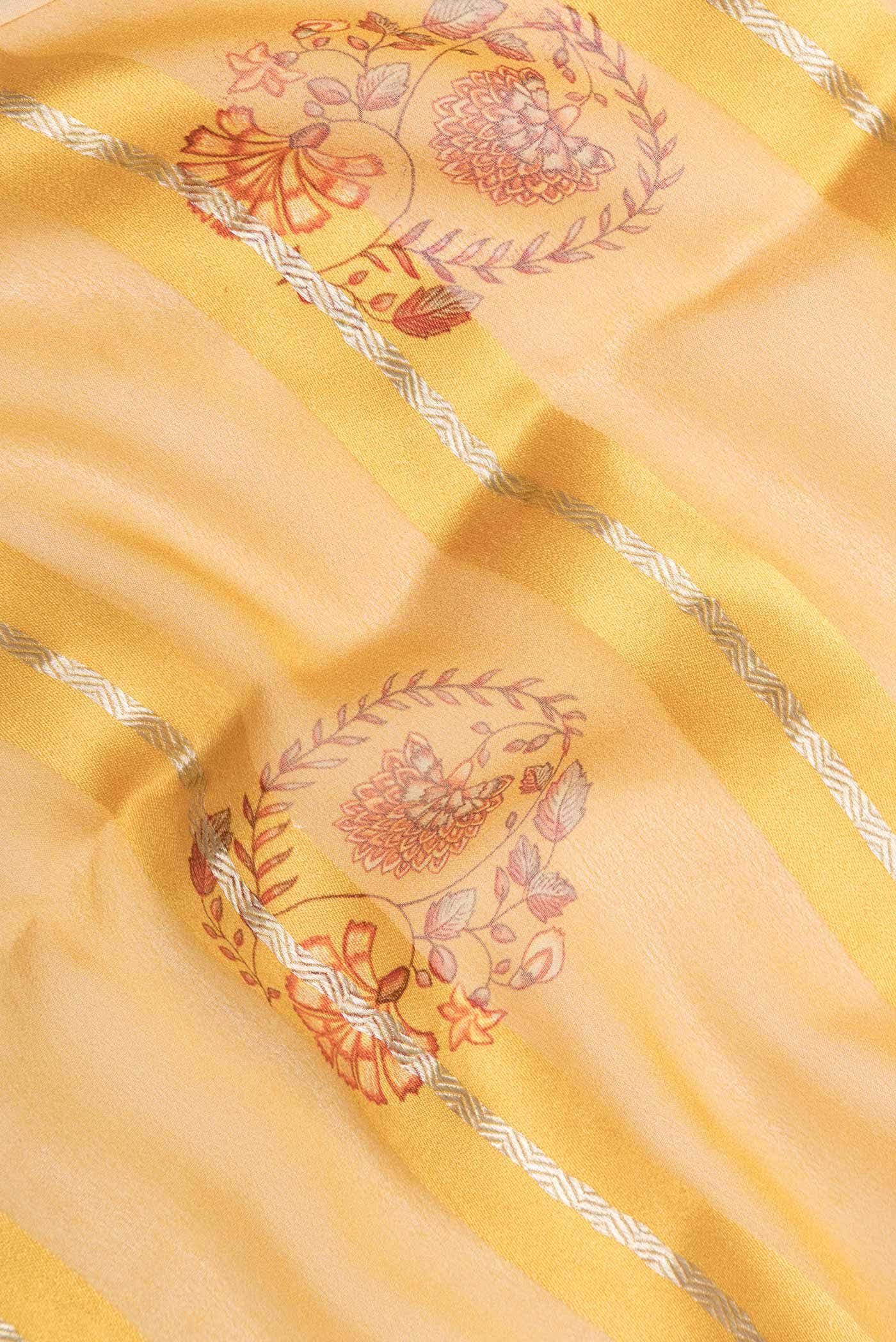 Mustard Mysore Georgette Saree - Image 3