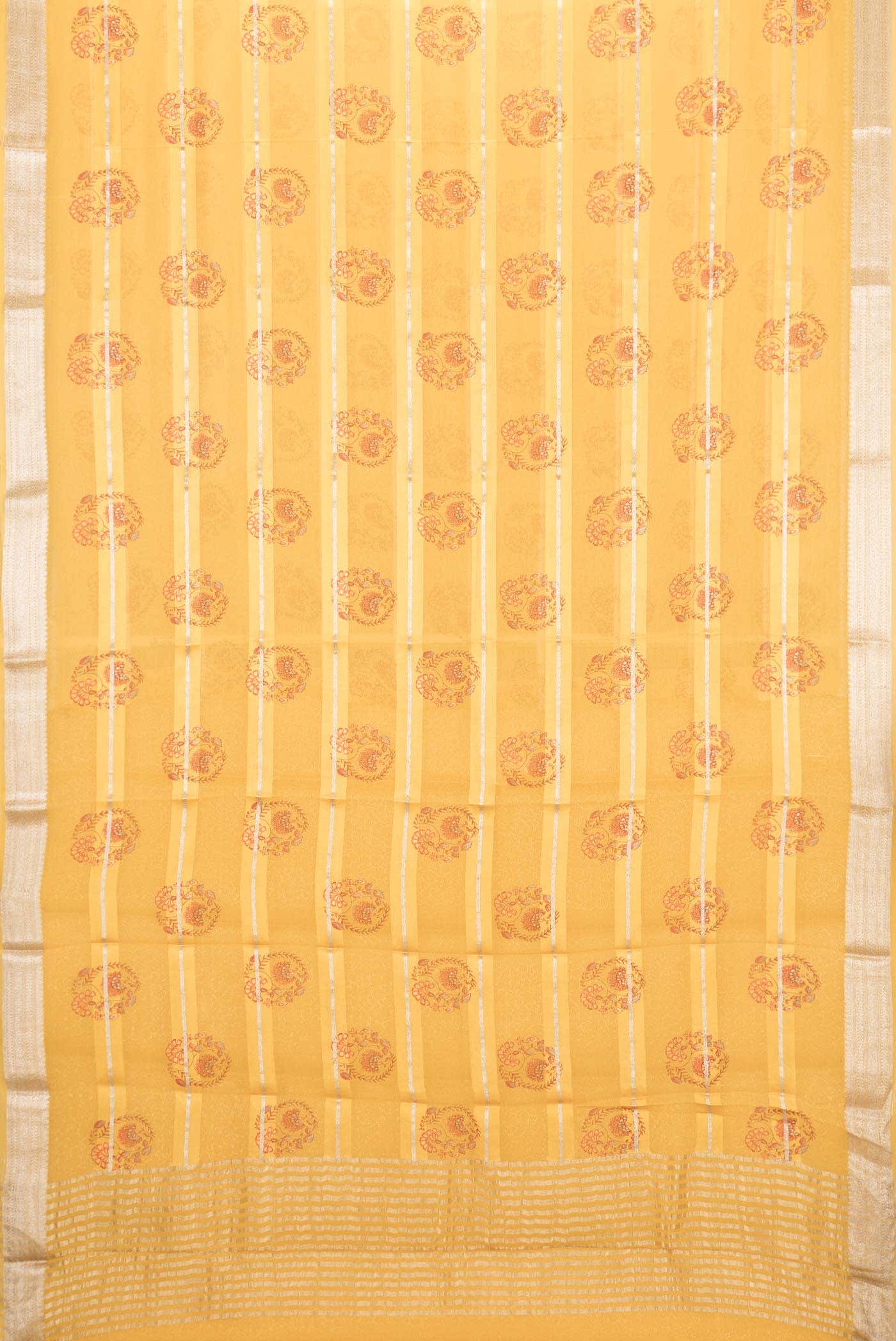 Mustard Mysore Georgette Saree - Image 4