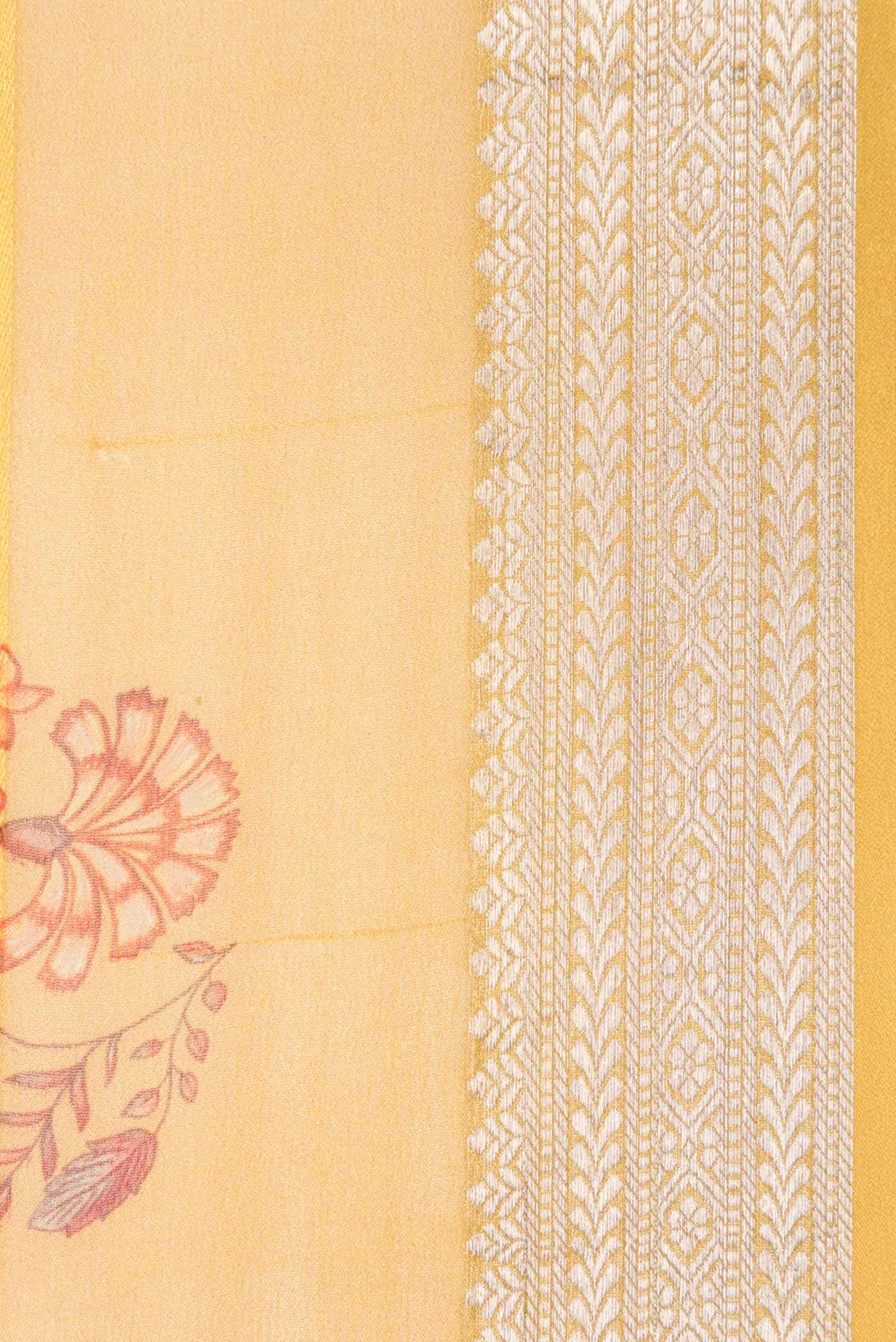 Mustard Mysore Georgette Saree - Image 5