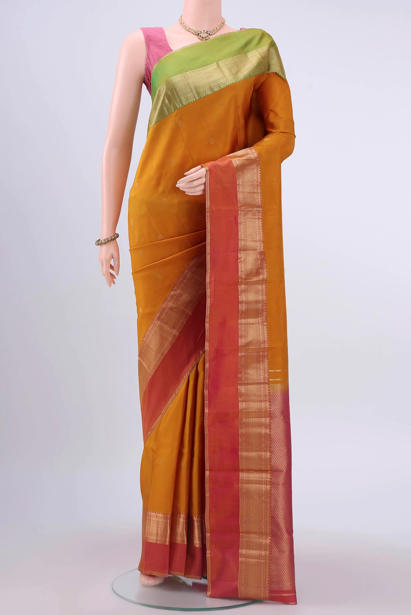 Mustard Nangavalli Silk [ Salem ] Saree