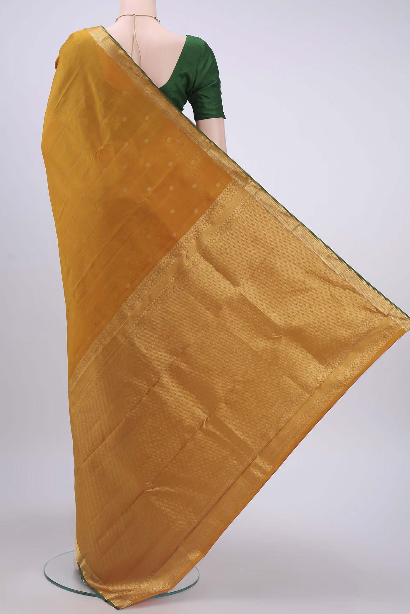 Mustard Nangavalli Silk [ Salem ] Saree - Image 3