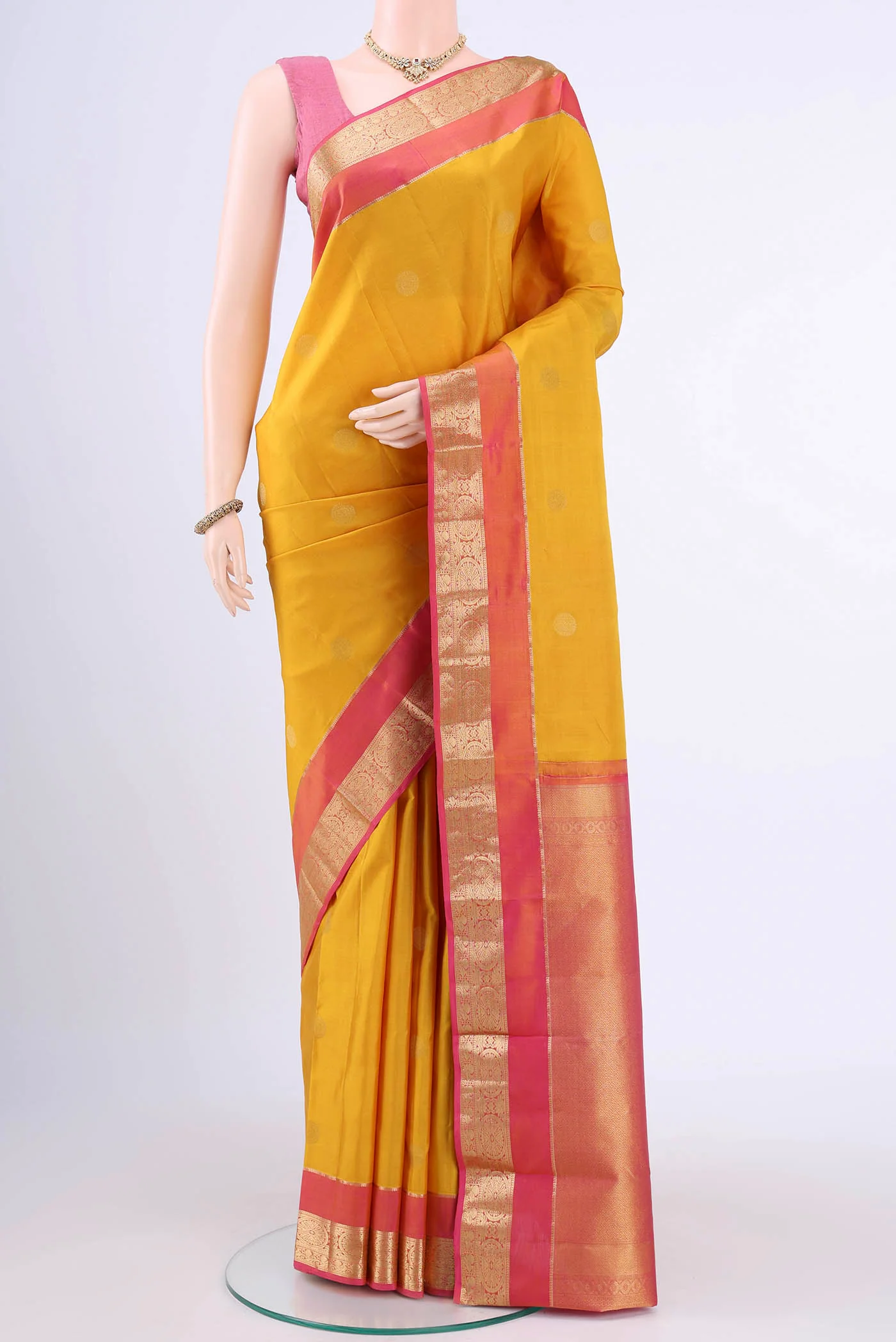 Mustard Nangavalli Silk [ Salem ] Saree