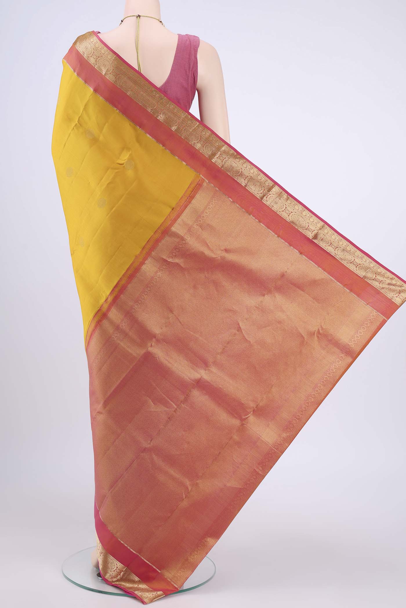 Mustard Nangavalli Silk [ Salem ] Saree - Image 3