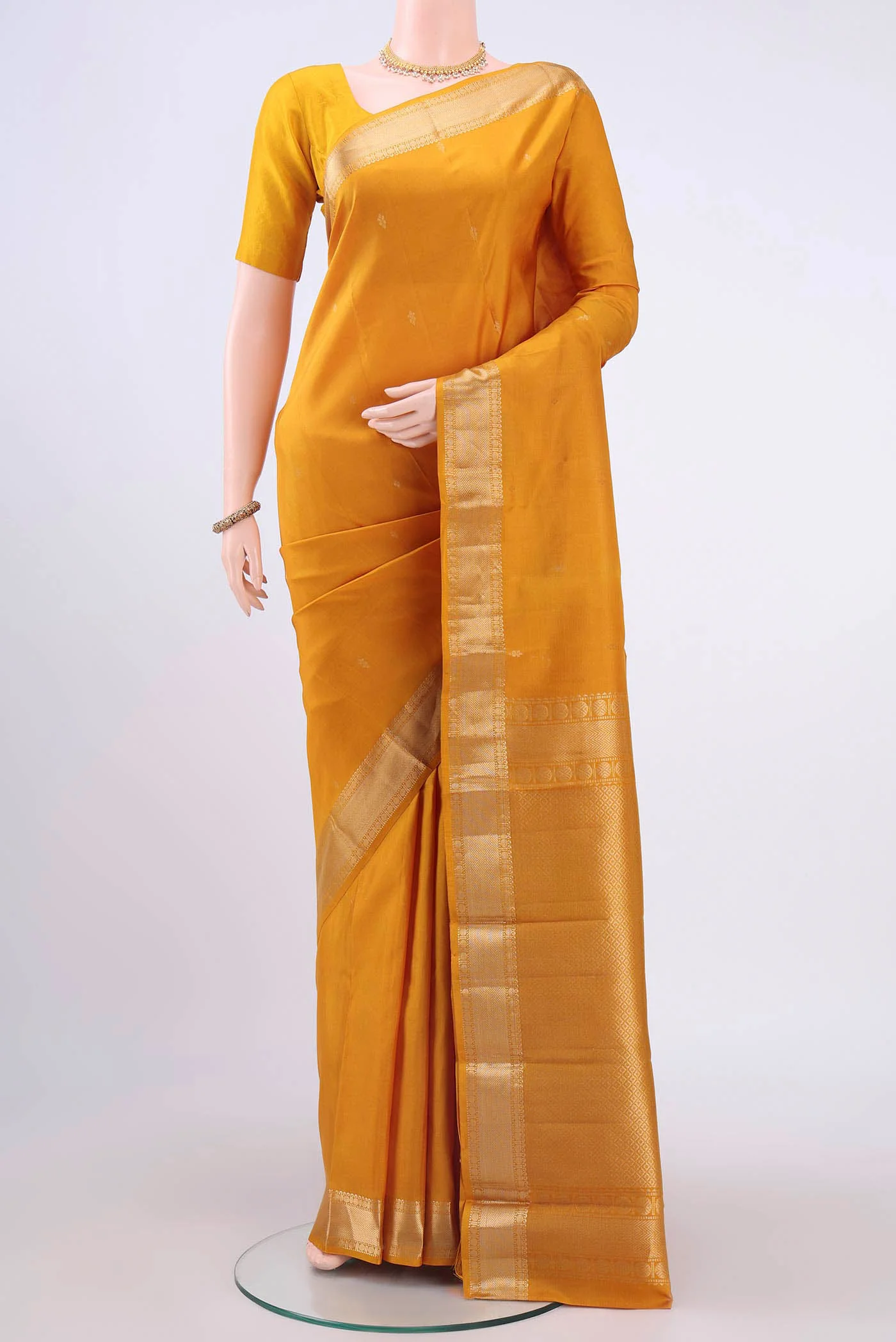 Mustard Nangavalli Silk [ Salem ] Saree