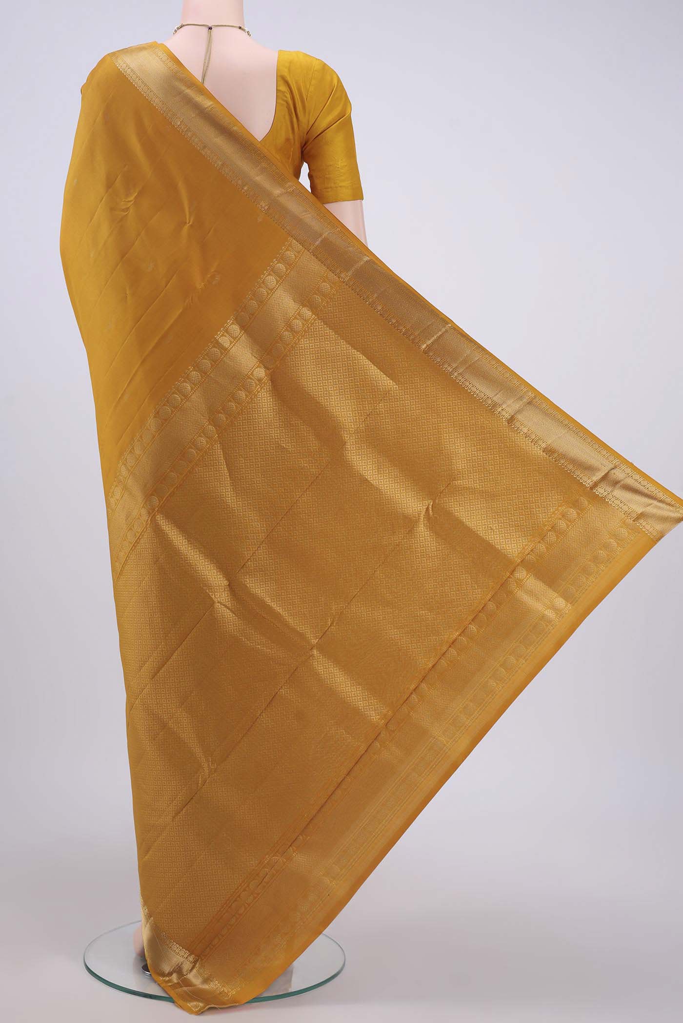 Mustard Nangavalli Silk [ Salem ] Saree - Image 3