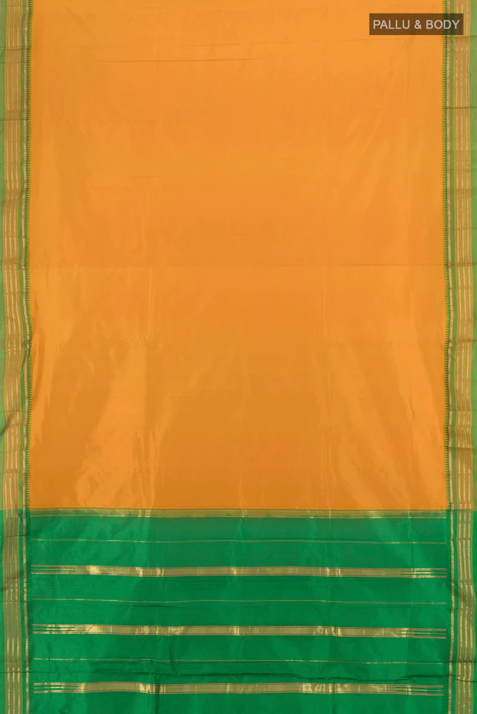 Mustard Narayanpet Silk Saree - Image 5