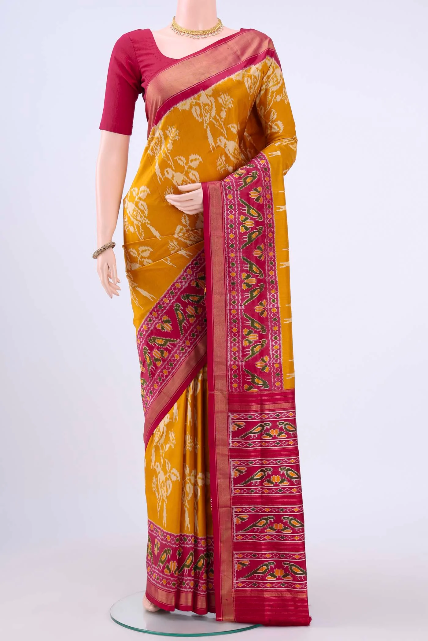 Mustard Pochampally Saree