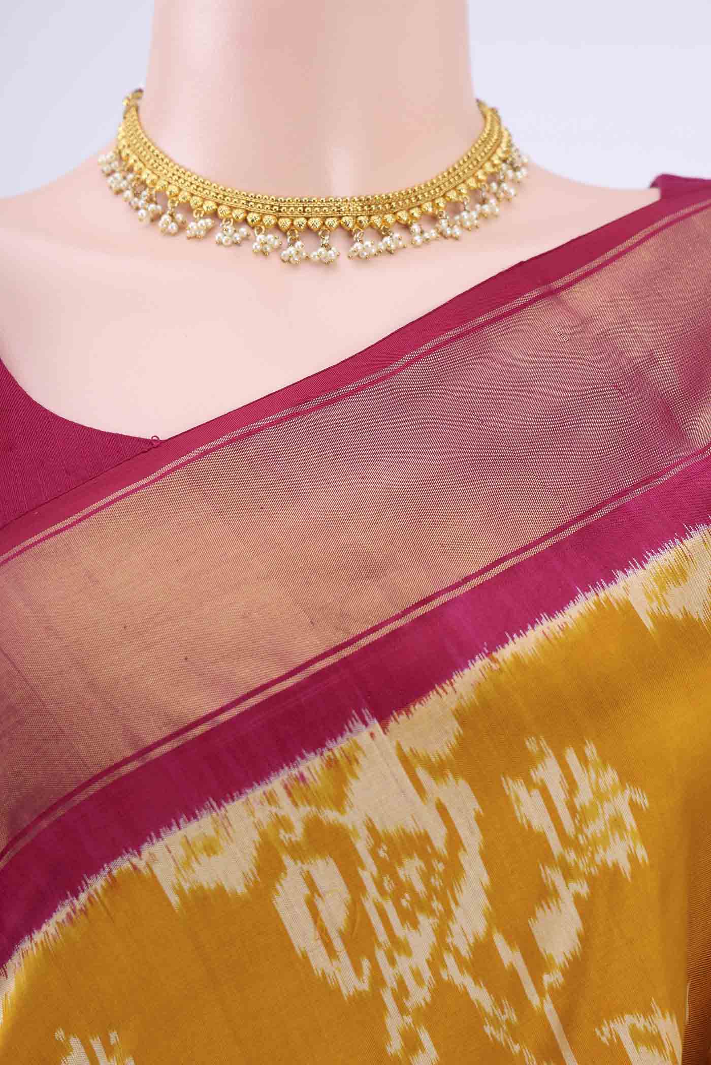 Mustard Pochampally Saree - Image 2