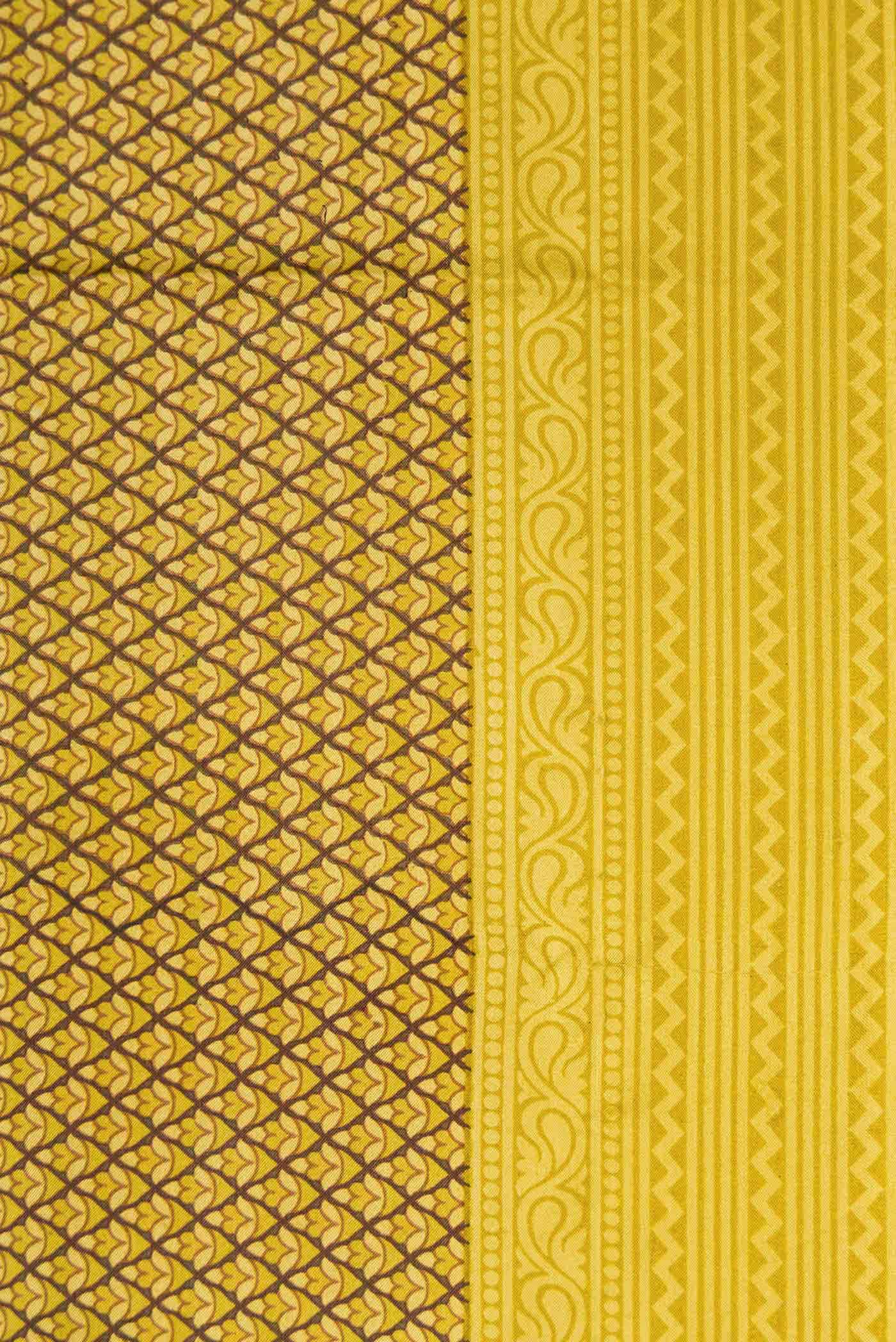 Mustard Printed Silk Saree - Image 3
