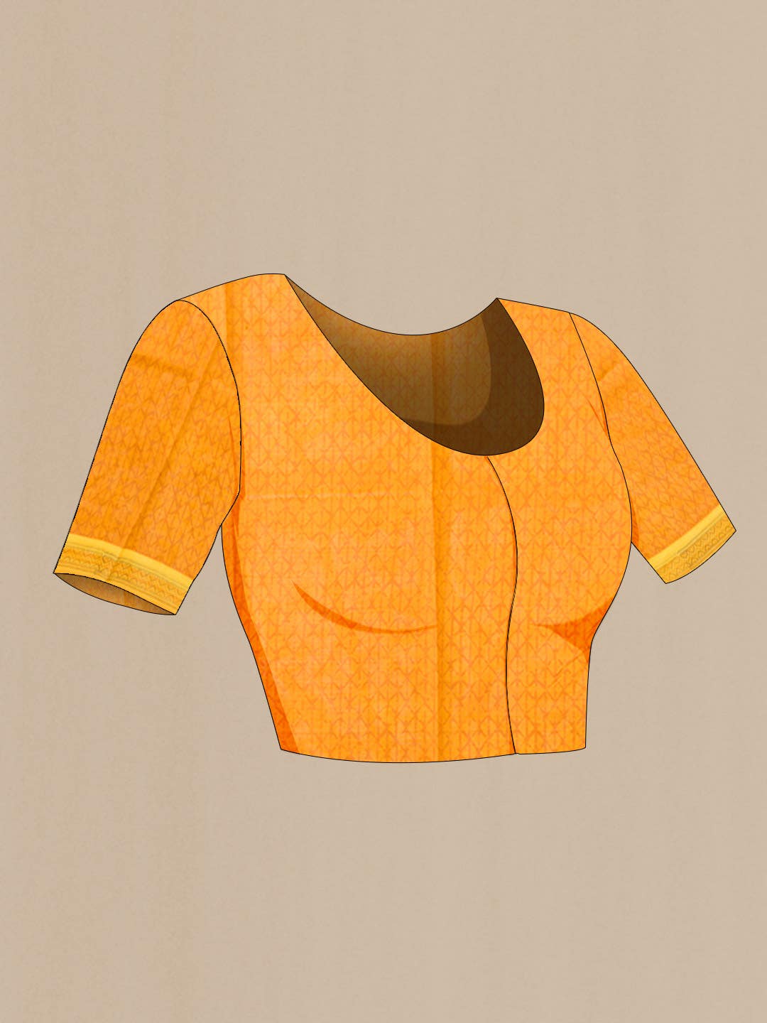 Mustard Printed Silk Saree - Image 5