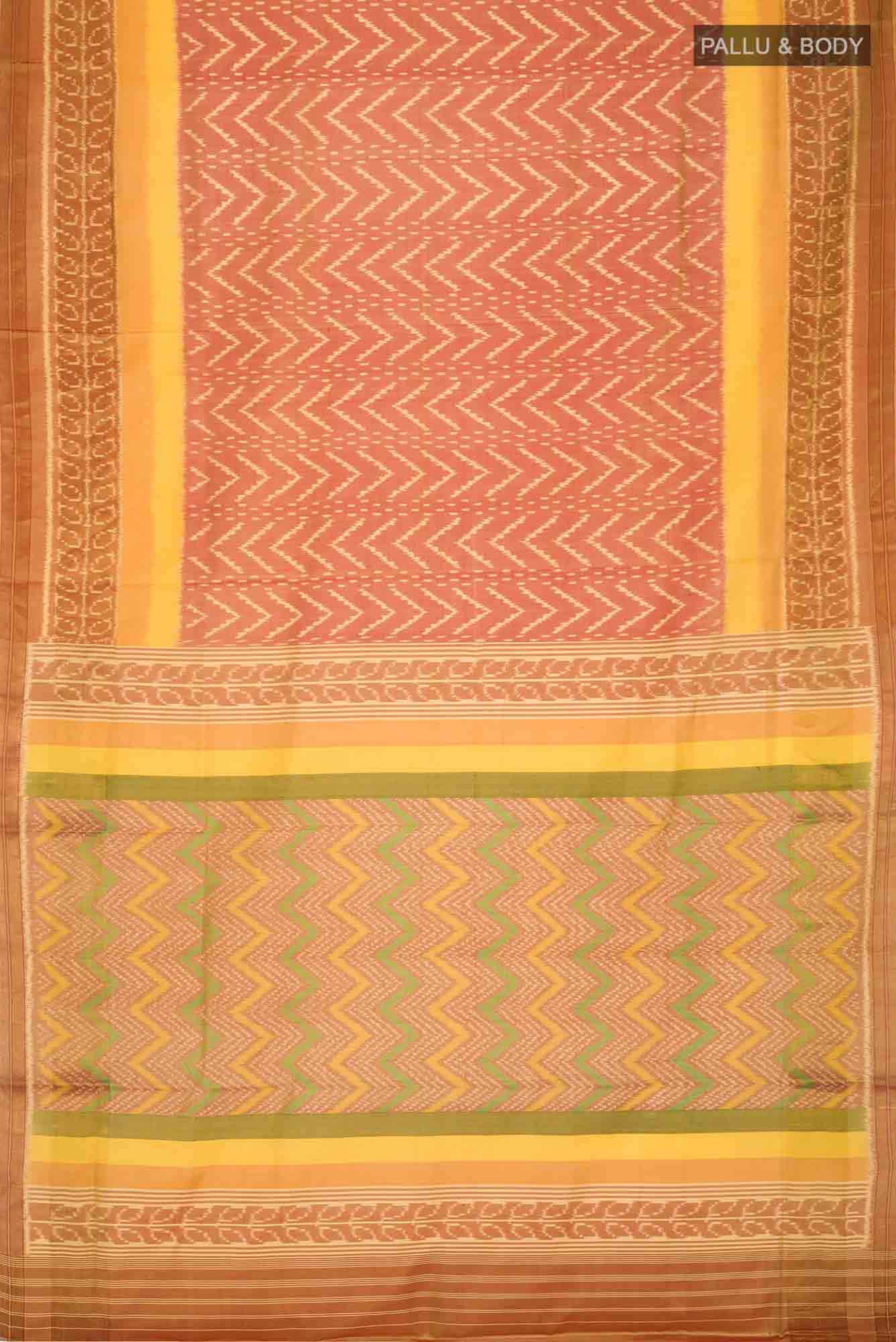 Mustard Rajkot Patola Silk Saree - Image 4
