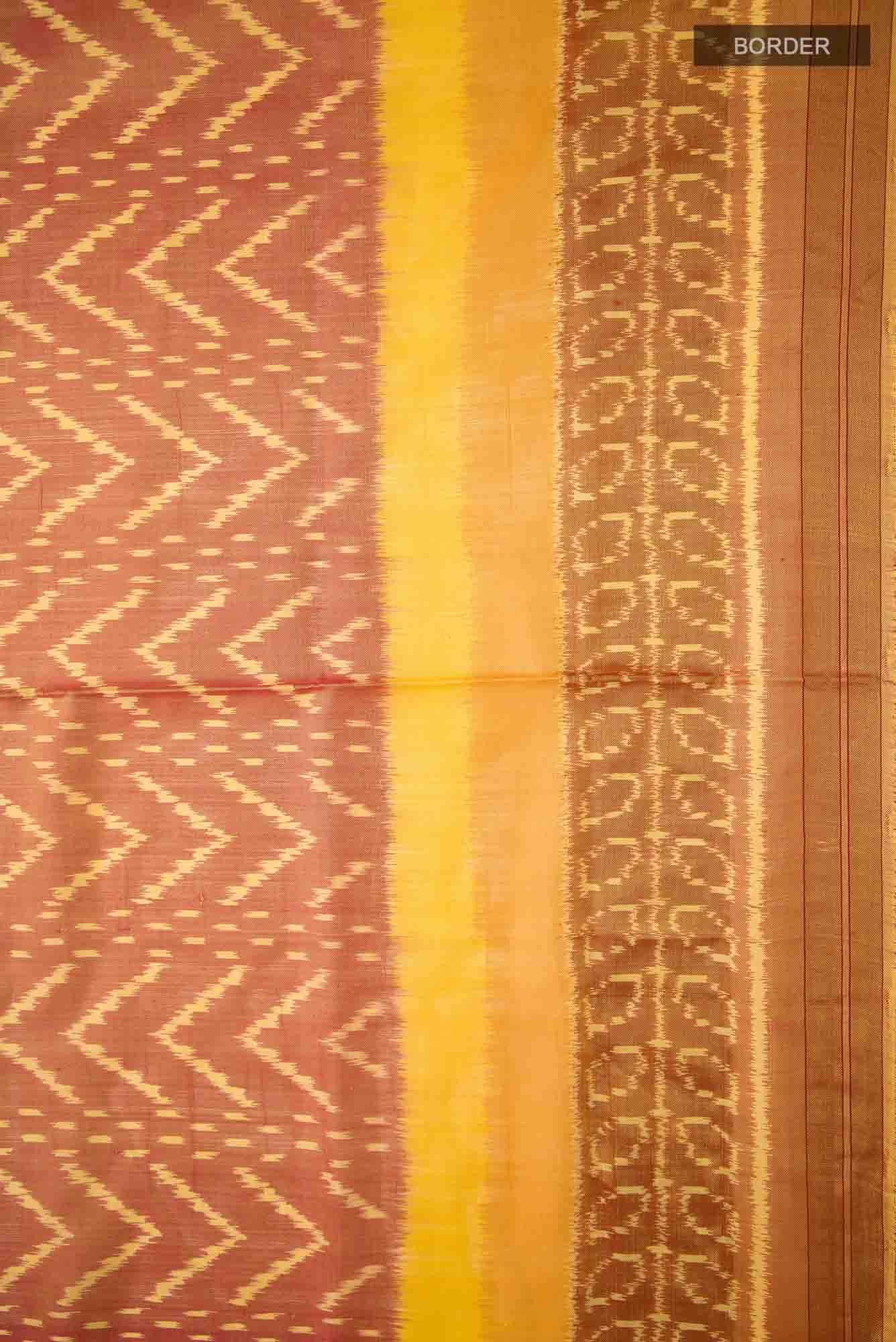 Mustard Rajkot Patola Silk Saree - Image 5