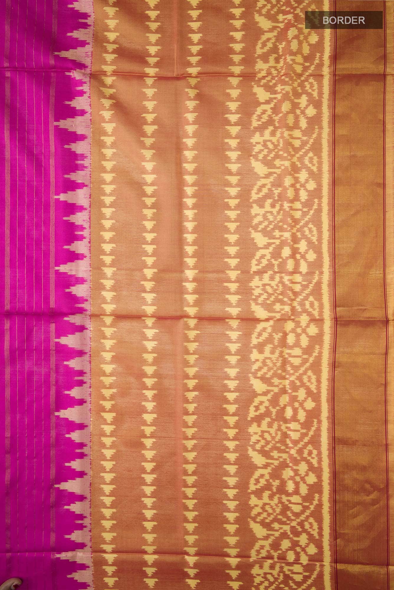 Mustard Rajkot Patola Silk Saree - Image 5