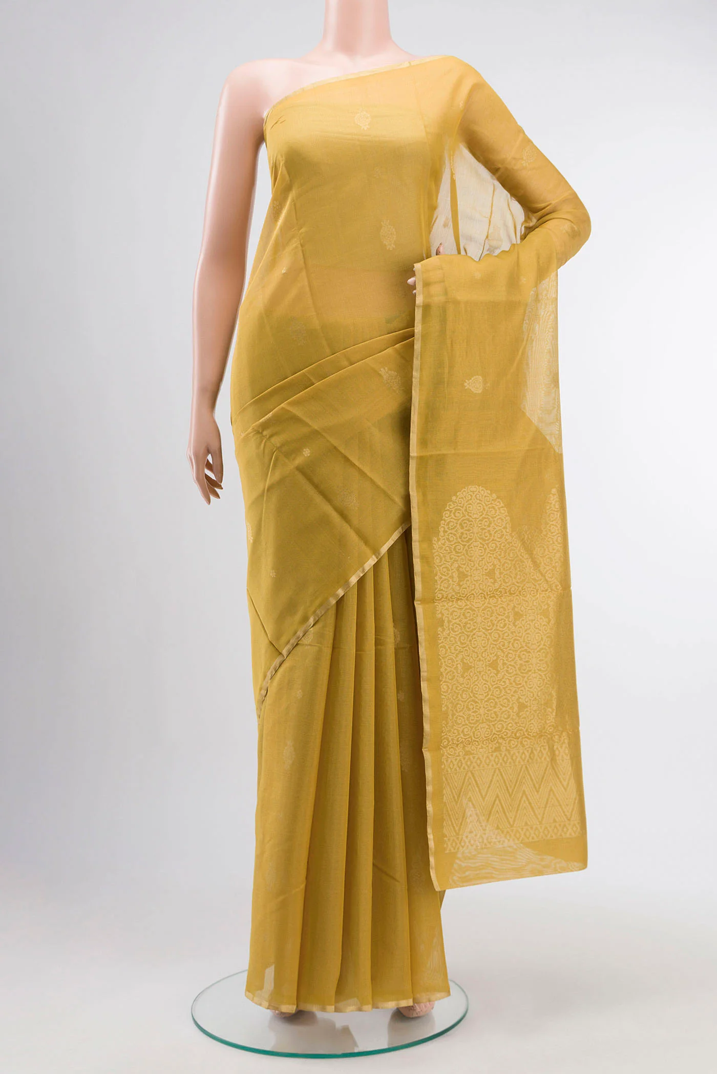 Mustard Silk Cotton Saree