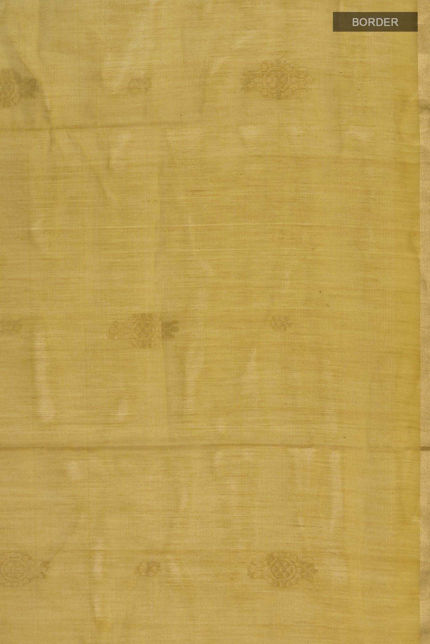 Mustard Silk Cotton Saree - Image 3