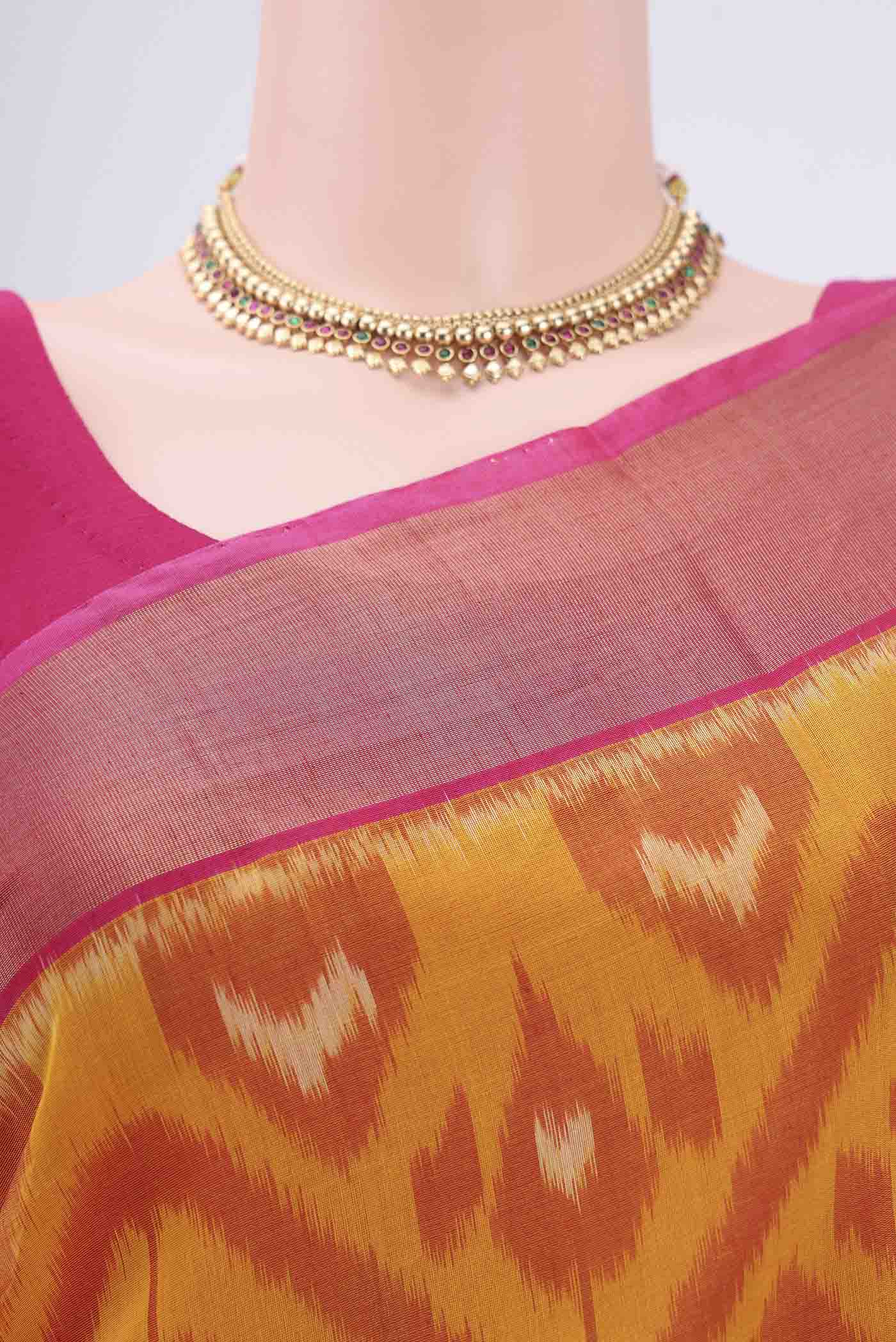 Yellow Silk Cotton Saree - Image 2