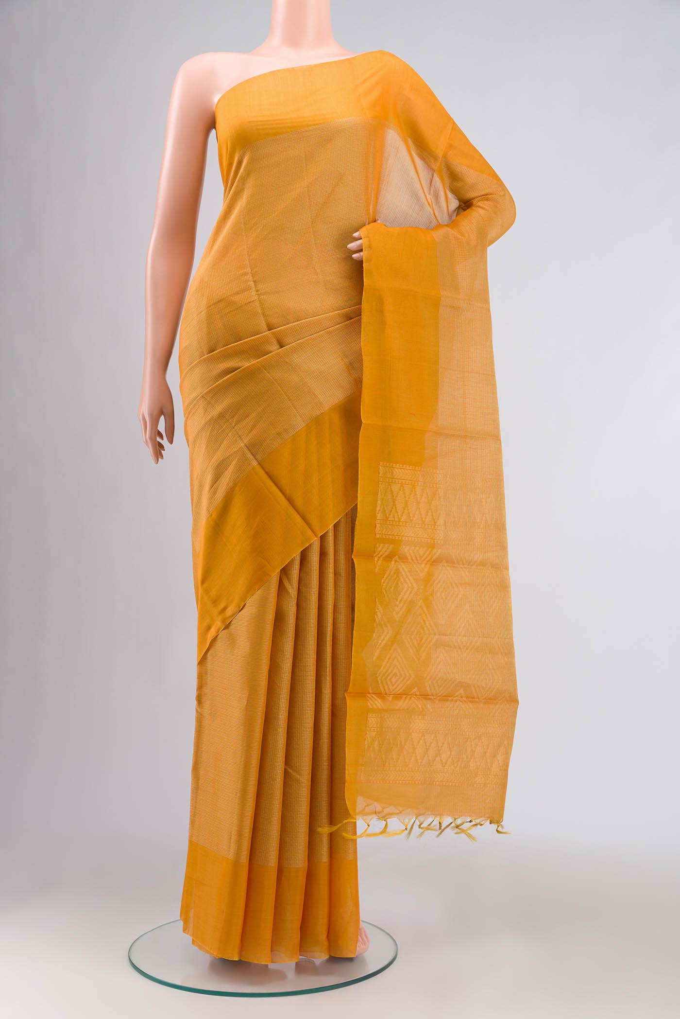 Mustard Silk Cotton Saree