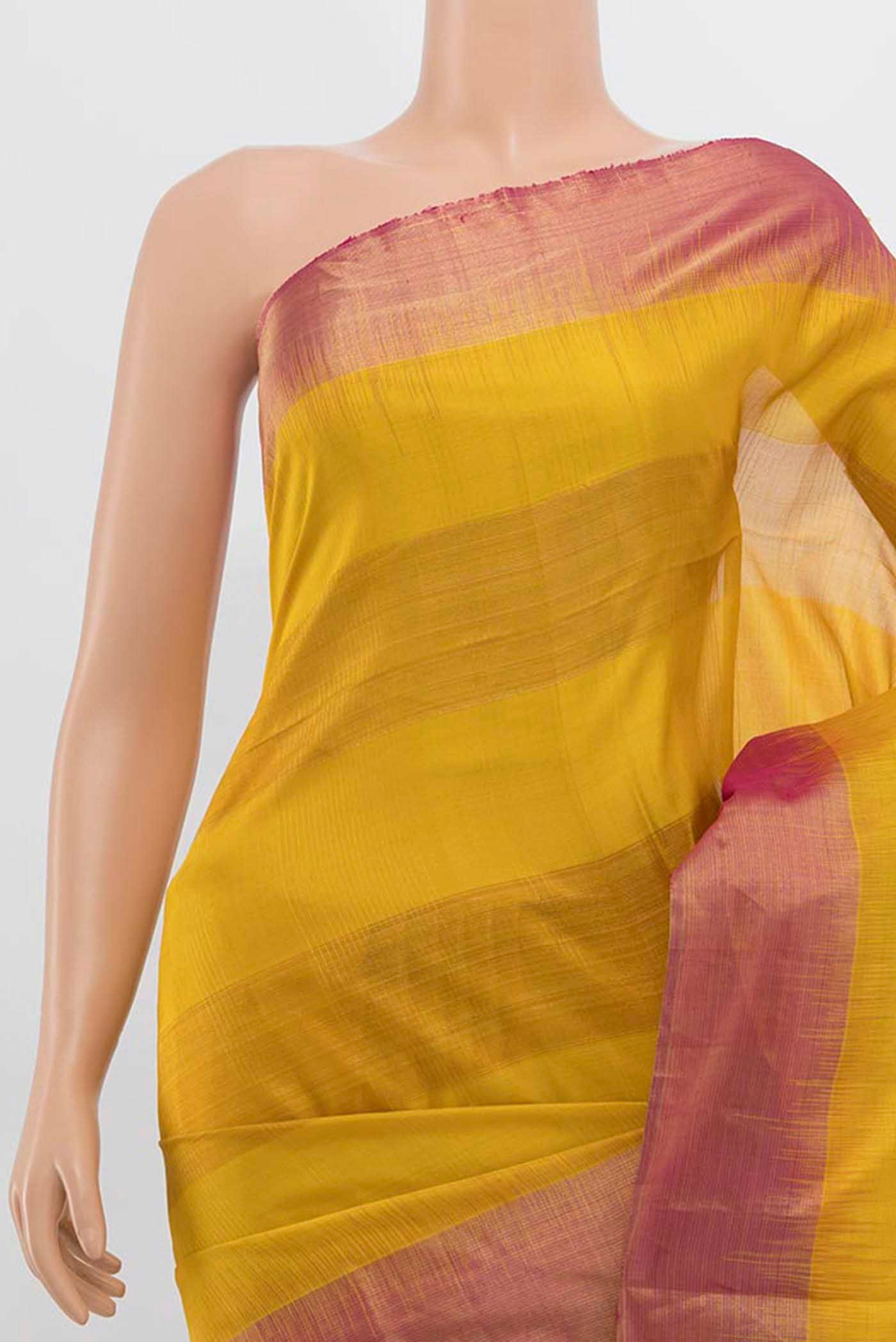 Mustard Soft Silk Saree - Image 2