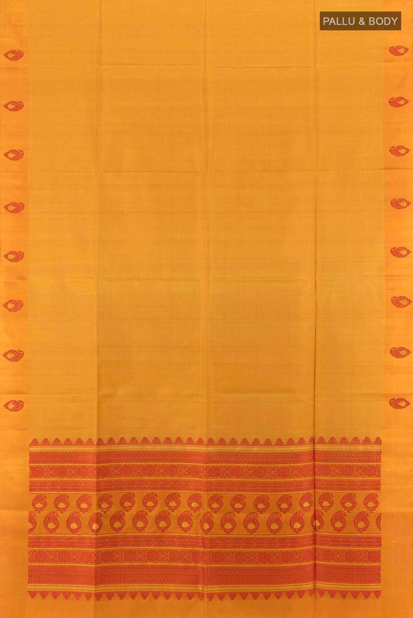 Mustard Soft Silk Saree - Image 5