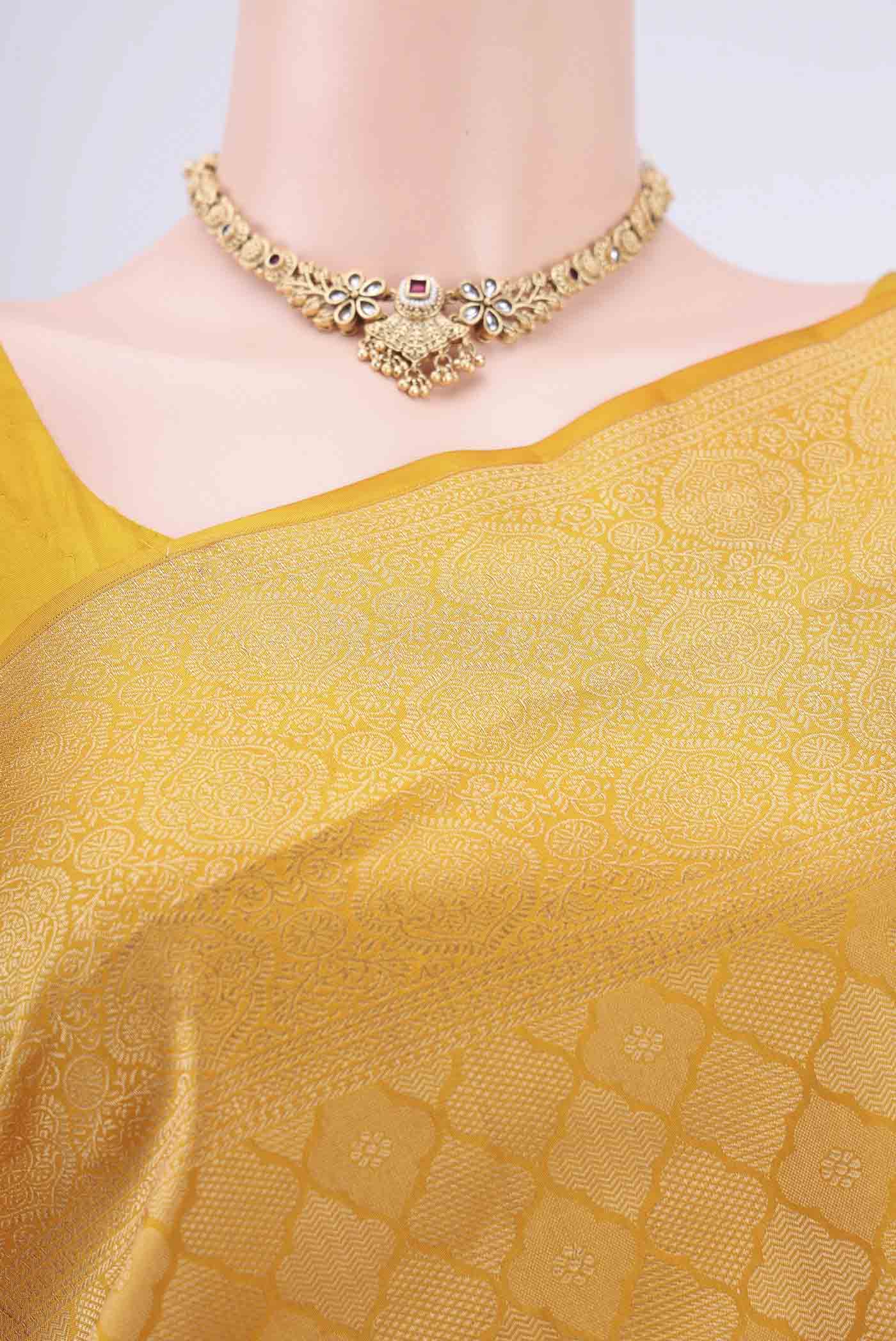 Mustard Soft Silk Saree - Image 2