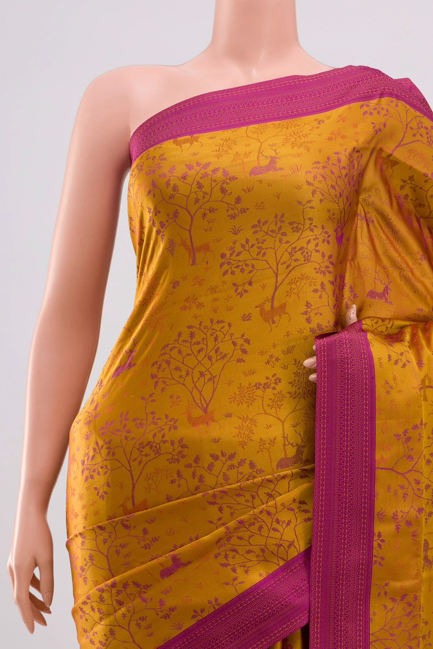 Mustard Soft Silk Saree - Image 2