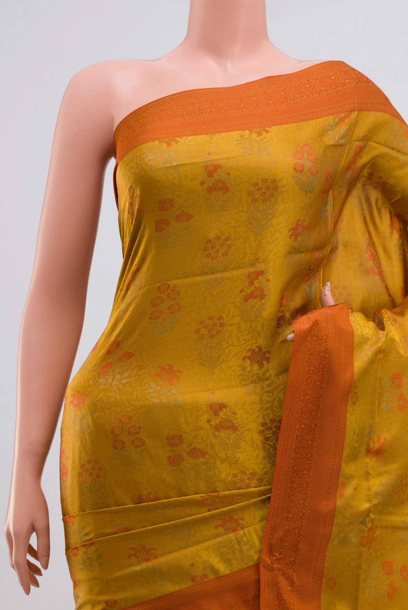 Mustard Soft Silk Saree - Image 2