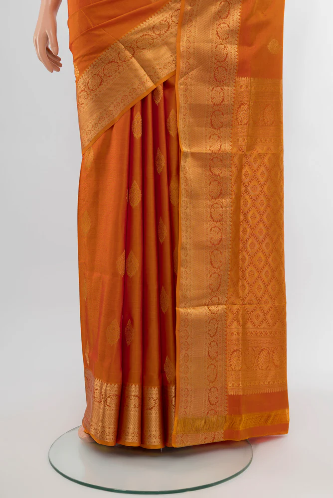Mustard Soft Silk Saree - Image 3