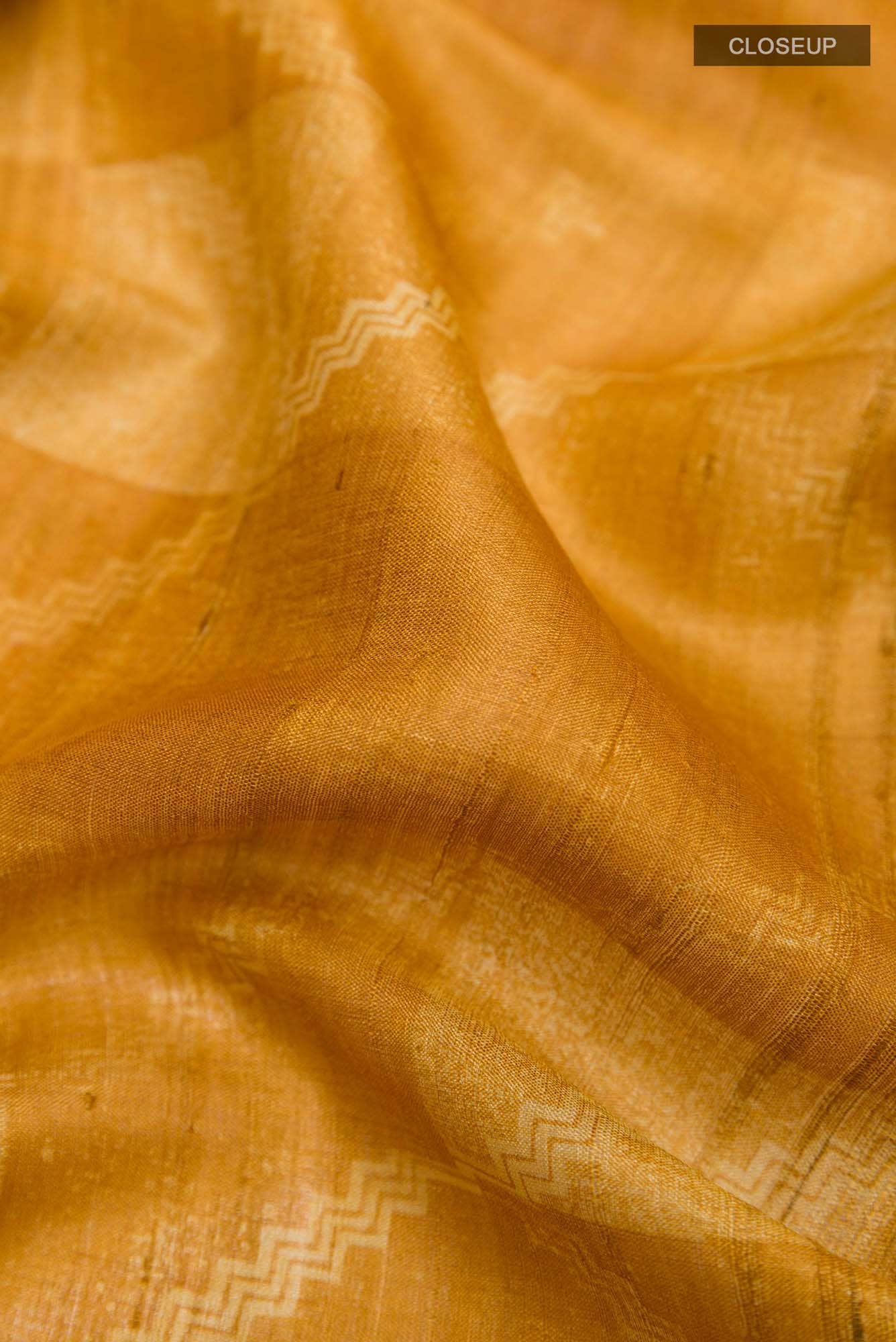 Mustard Tussar Saree - Image 2