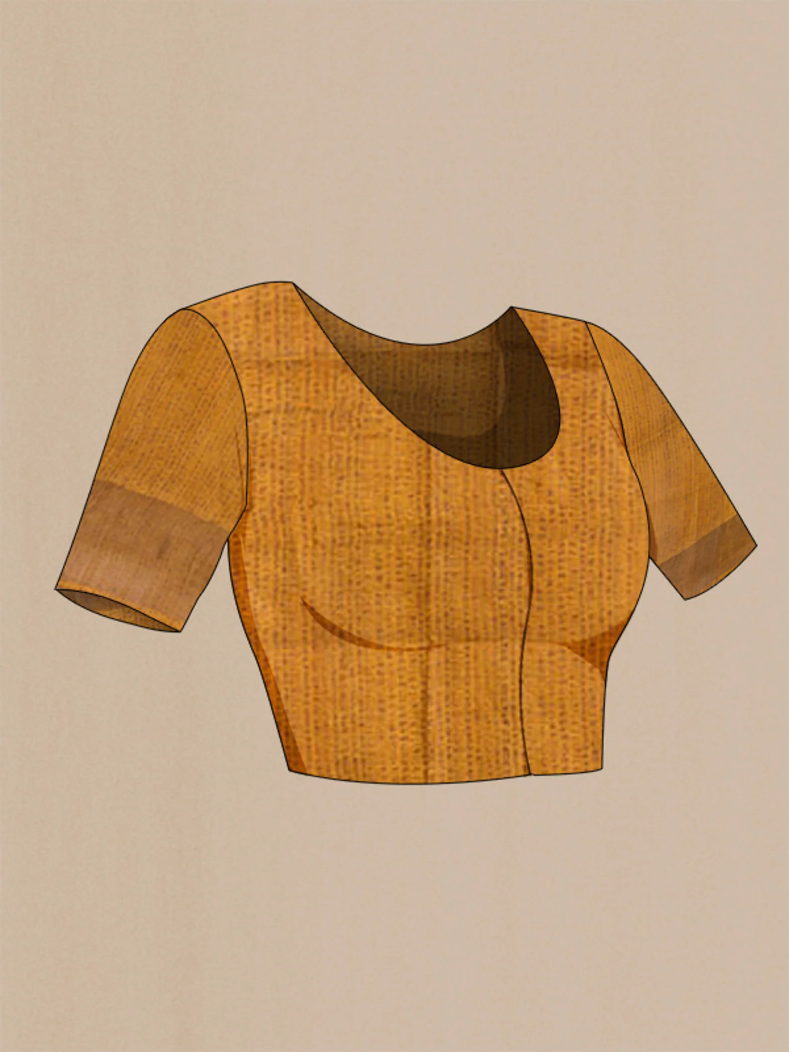 Mustard Tussar Silk Saree - Image 4