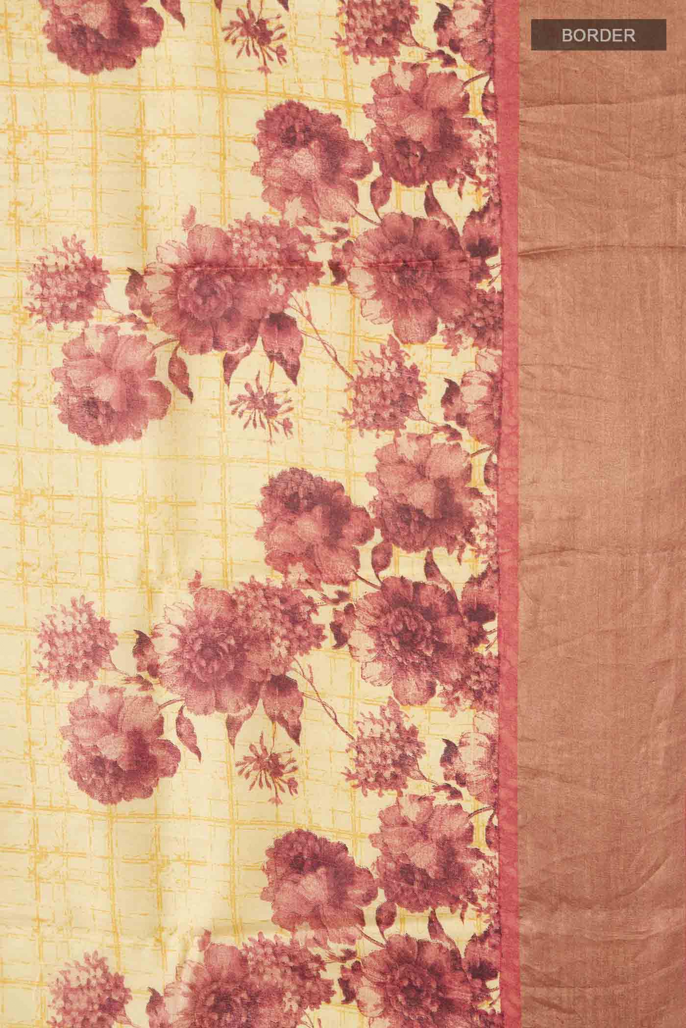 Mustard Tussar Silk Saree - Image 3