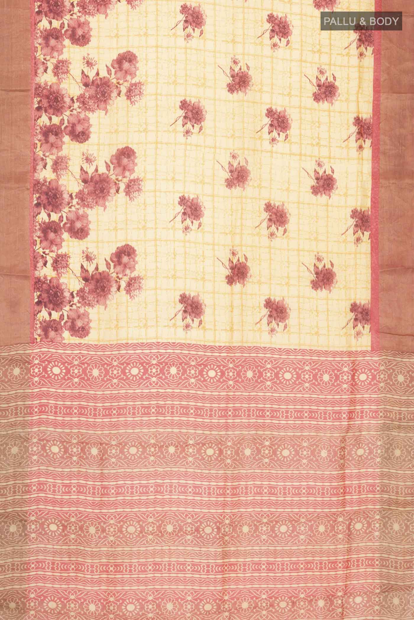 Mustard Tussar Silk Saree - Image 5
