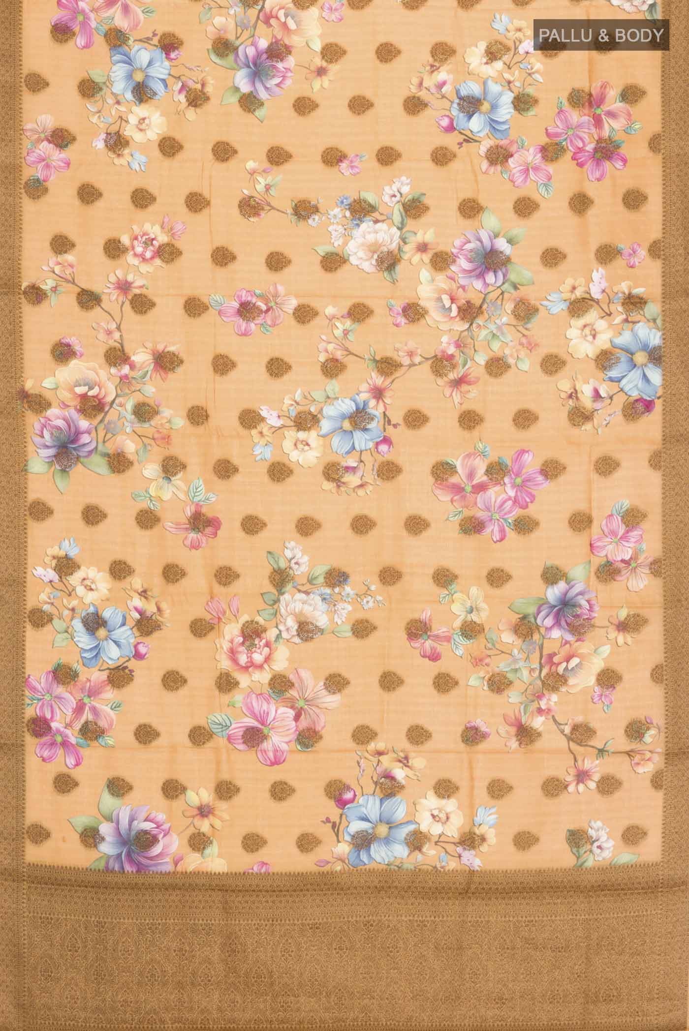 Brown Banarasi Tussar Silk Saree - Image 5