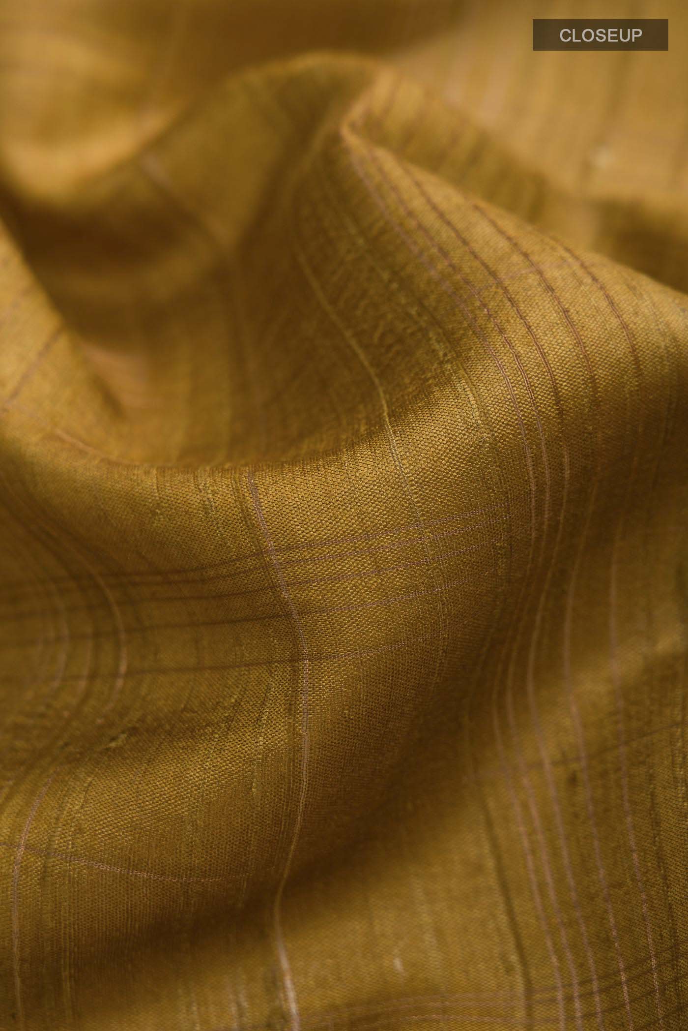 Mustard Tussar Silk Saree - Image 2