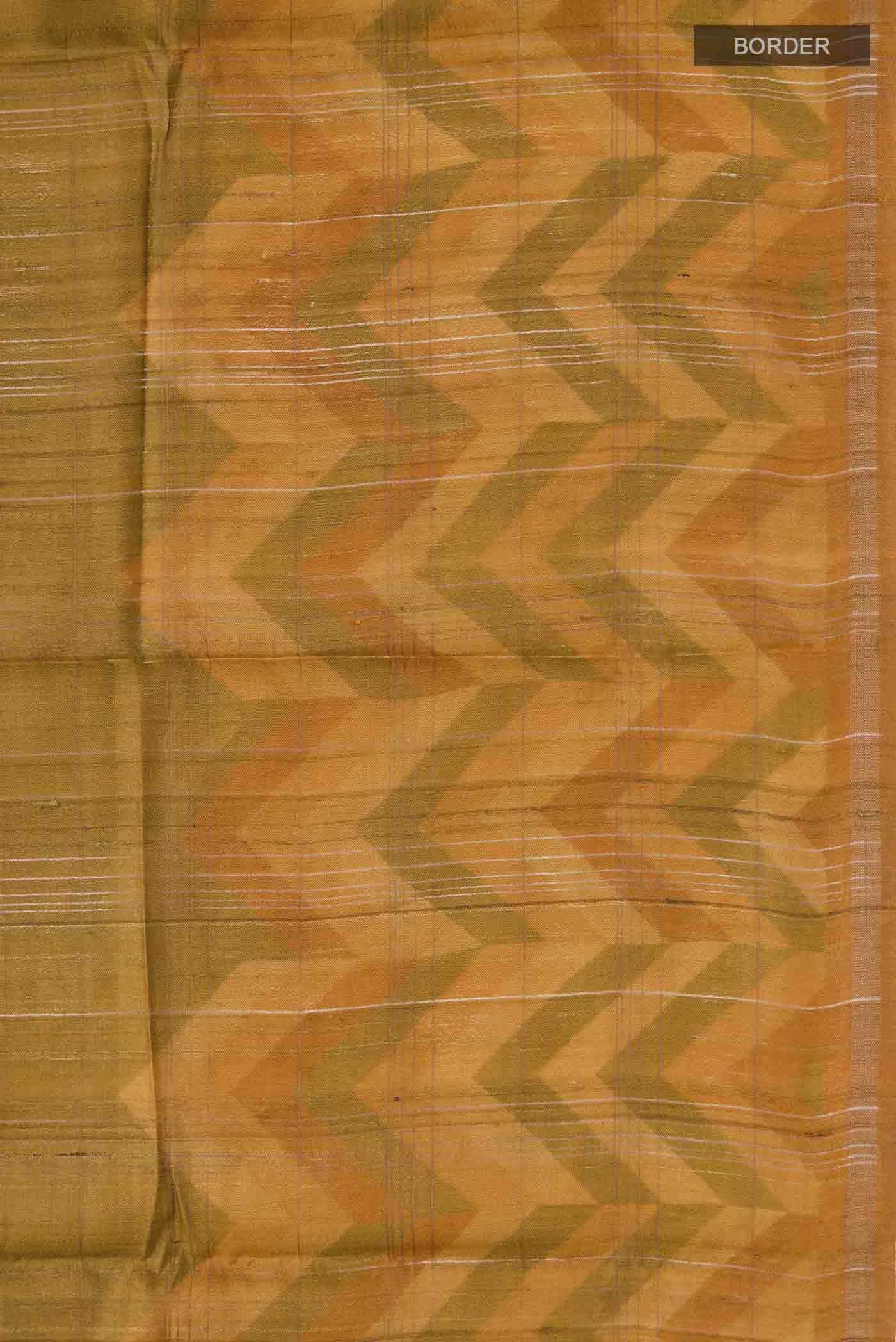 Mustard Tussar Silk Saree - Image 3