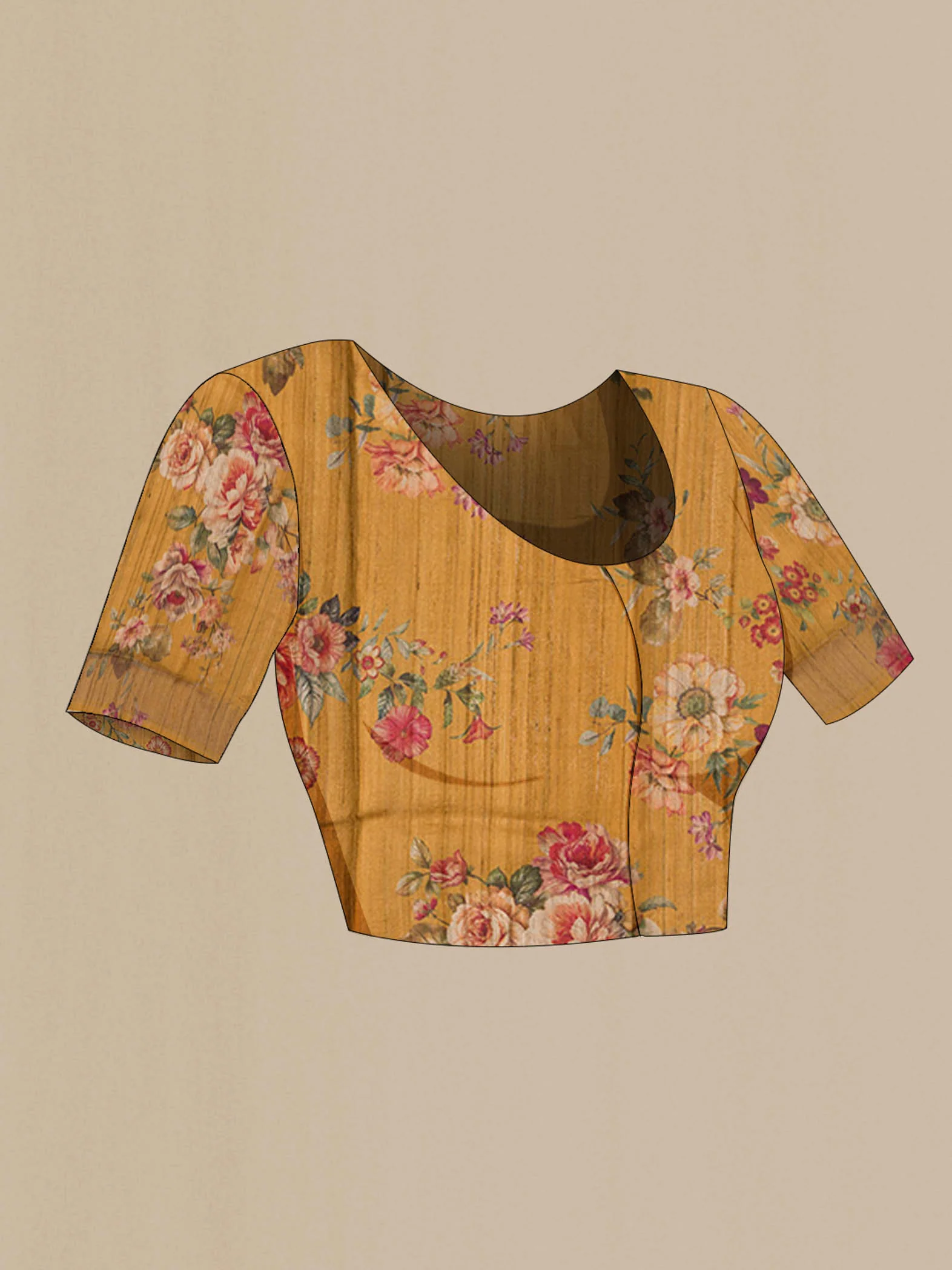 Mustard Tussar Silk Saree - Image 4