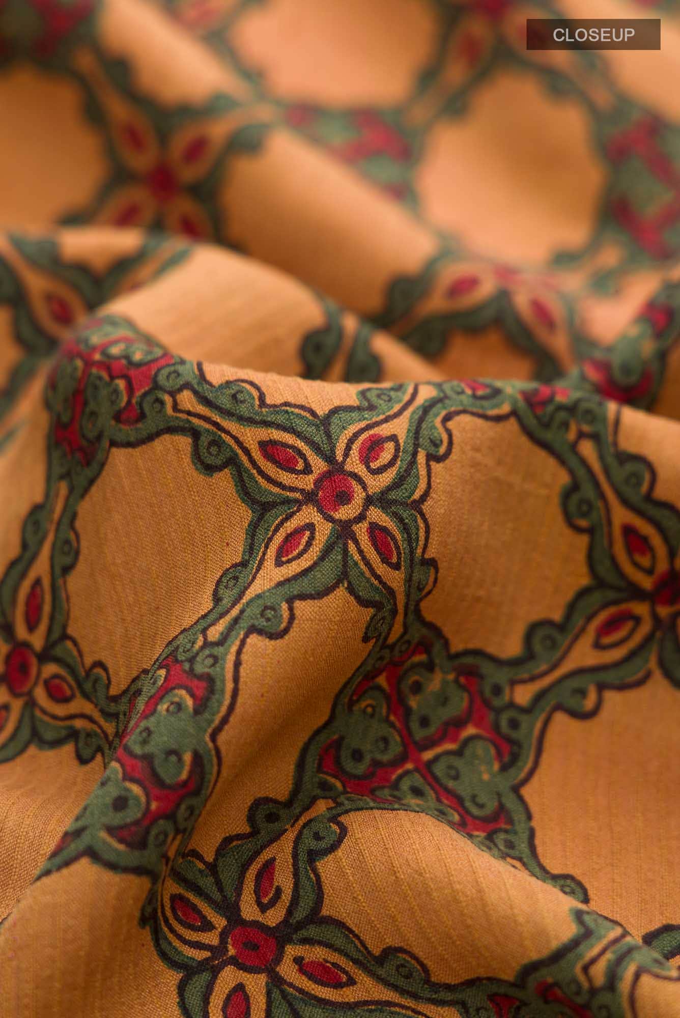 Mustard Tussar Silk Saree - Image 2