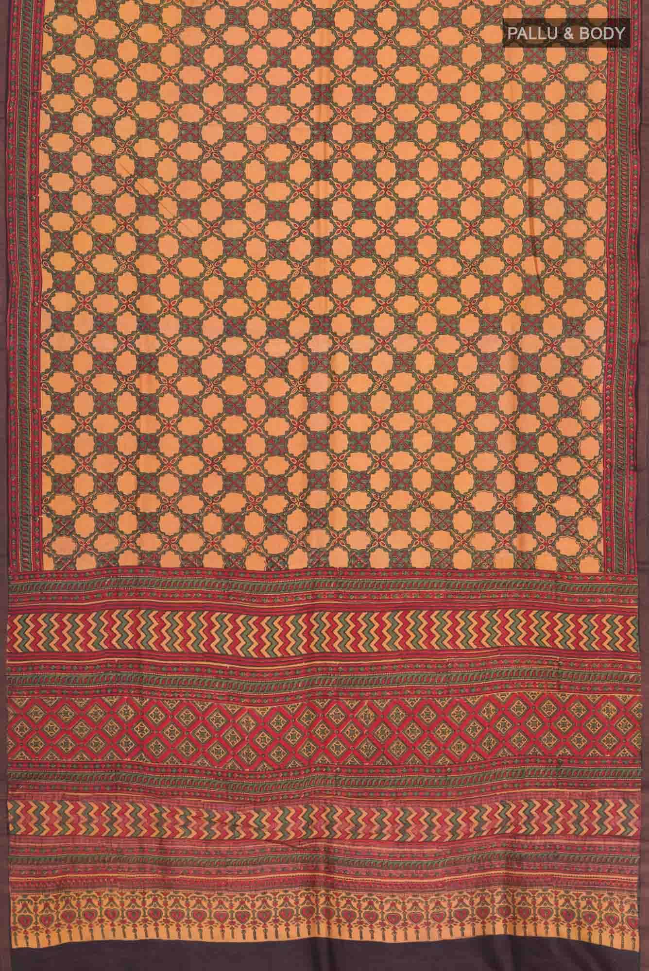 Mustard Tussar Silk Saree - Image 3