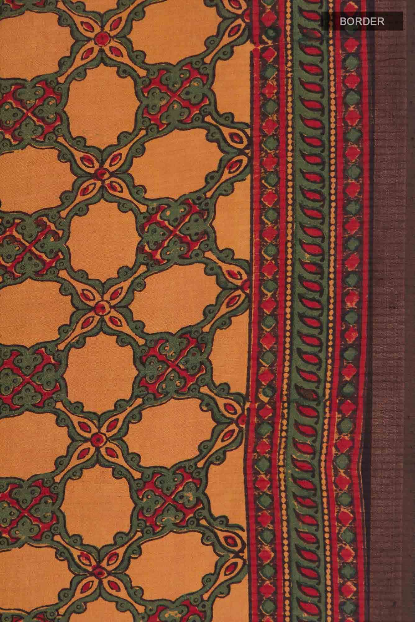 Mustard Tussar Silk Saree - Image 4