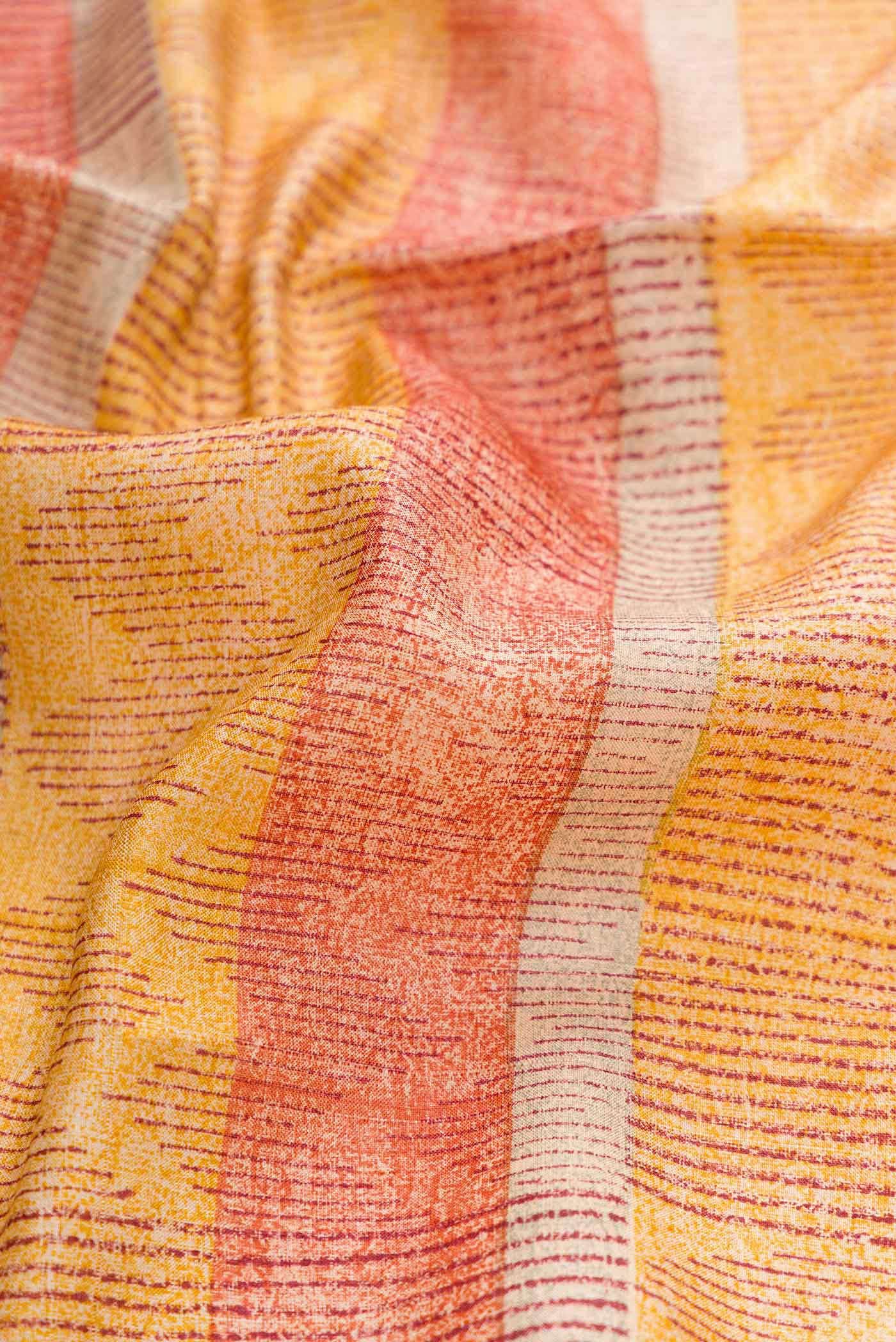 Mustard Tussar Silk Saree - Image 2