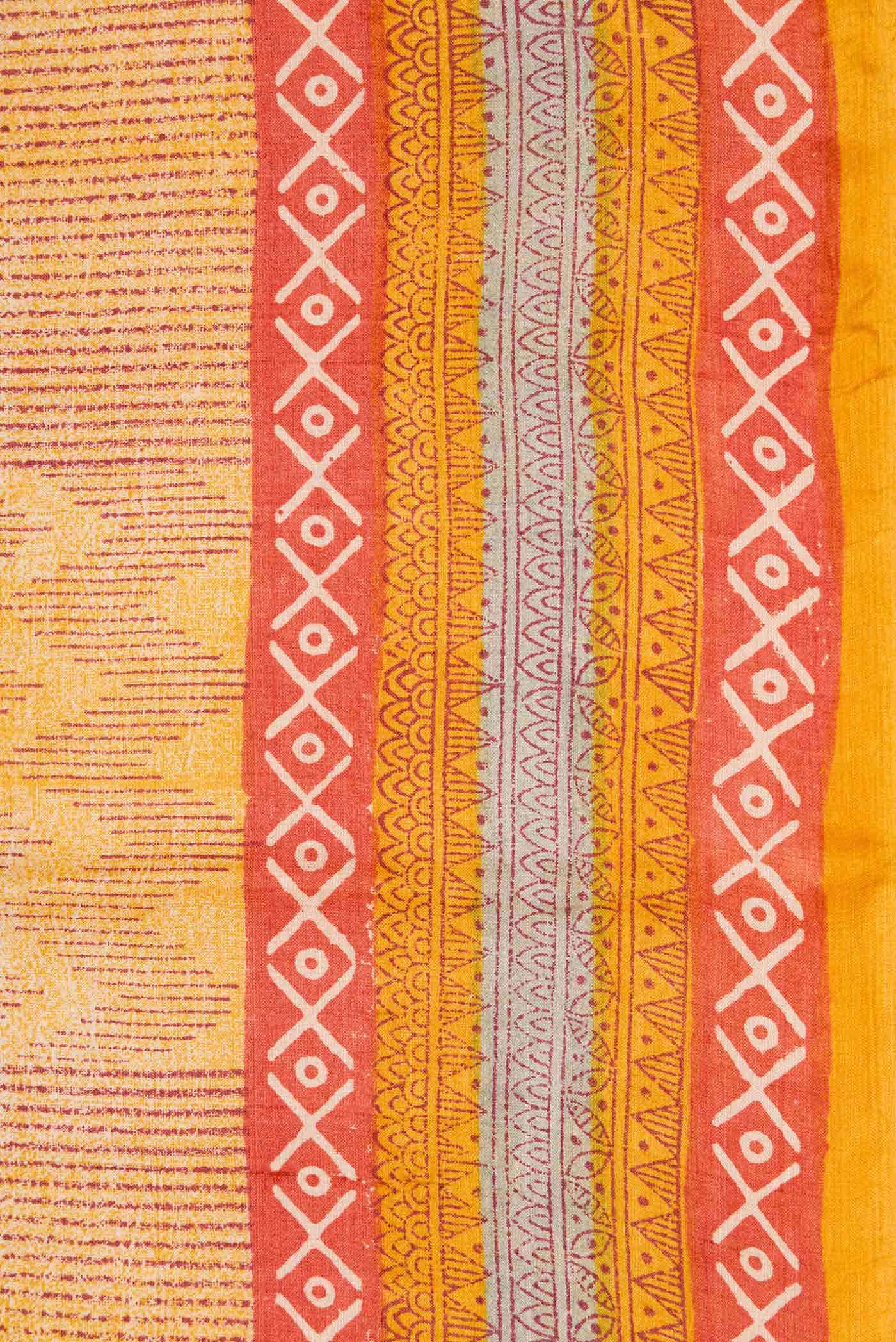 Mustard Tussar Silk Saree - Image 3