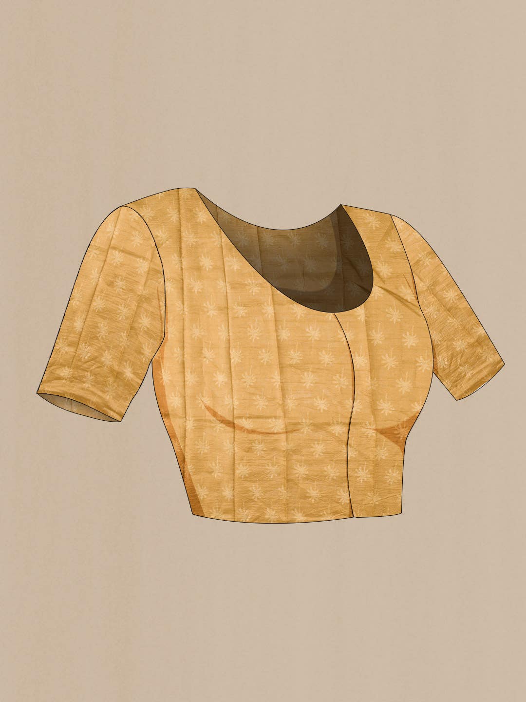 Mustard Tussar Silk Saree - Image 5