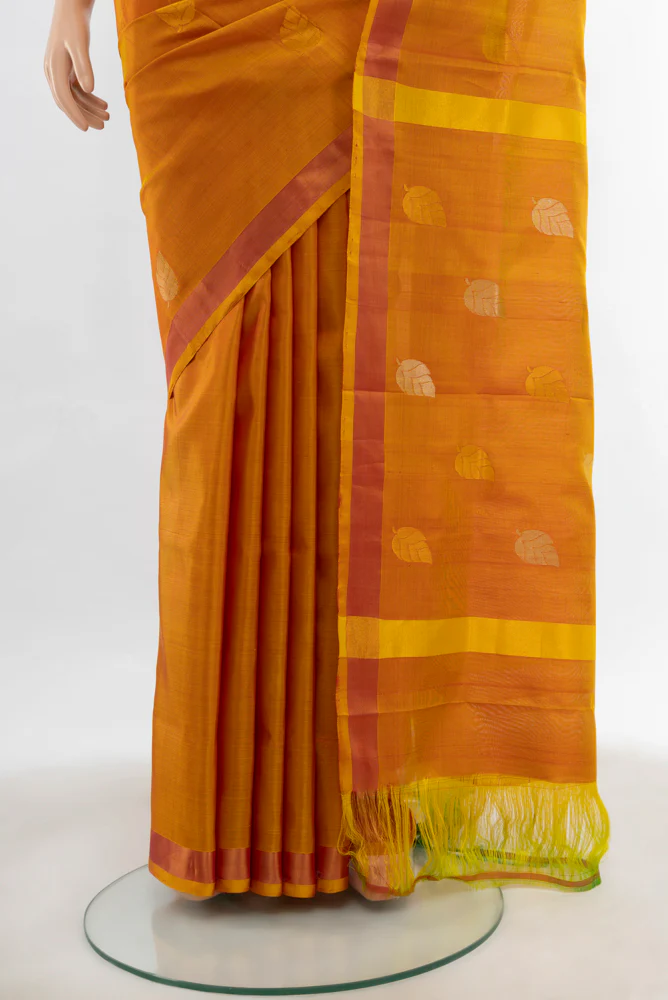 Mustard Uppada Silk Saree - Image 3