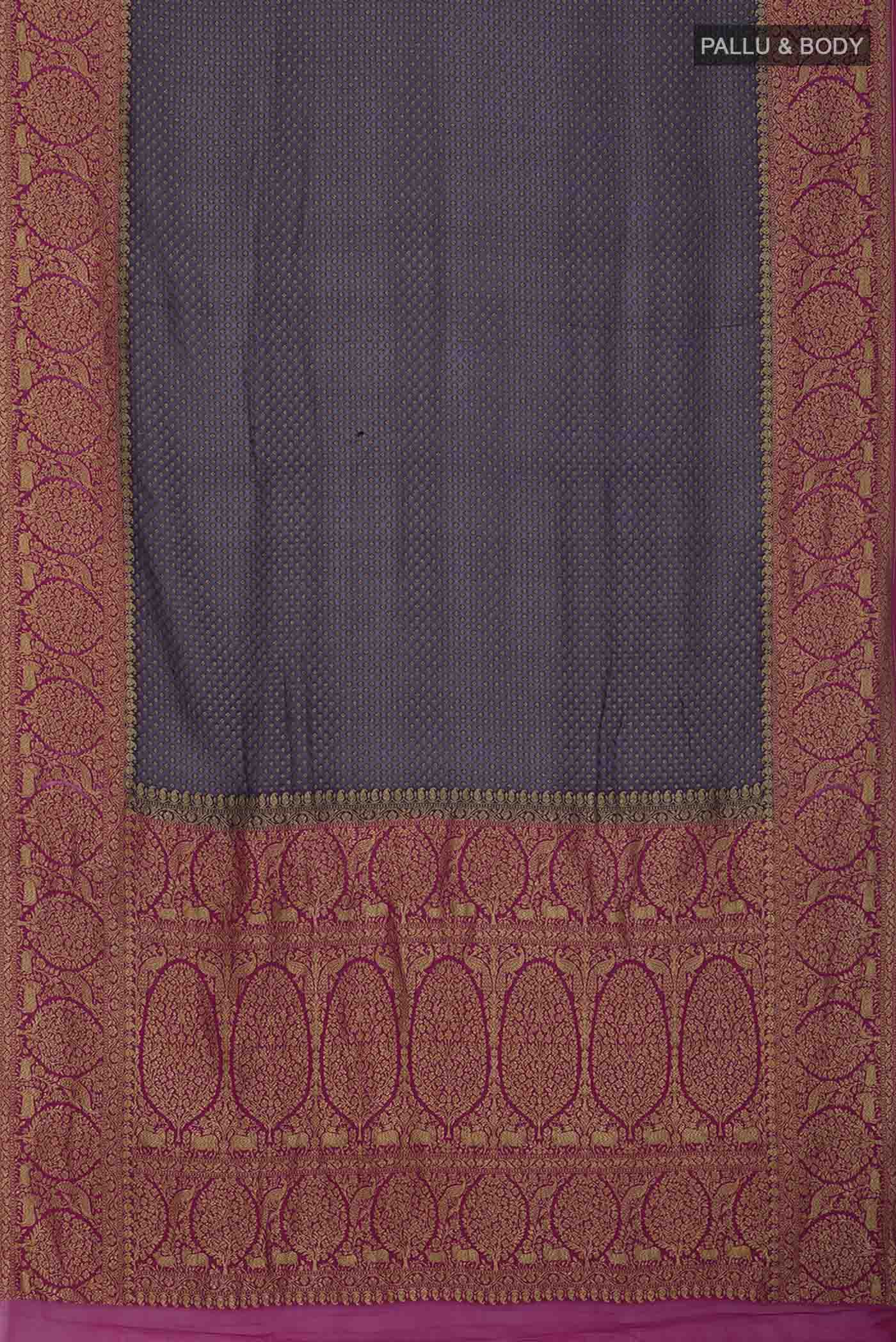 Navy Blue Banarasi Georgette Saree - Image 5