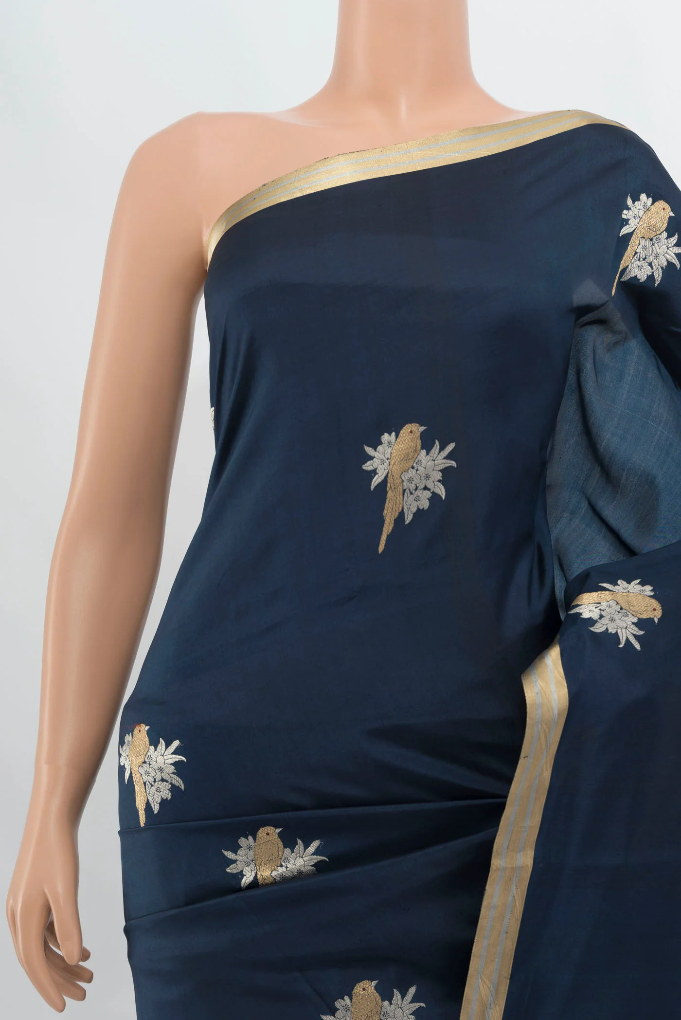 Blue Banarasi Silk Saree - Image 2
