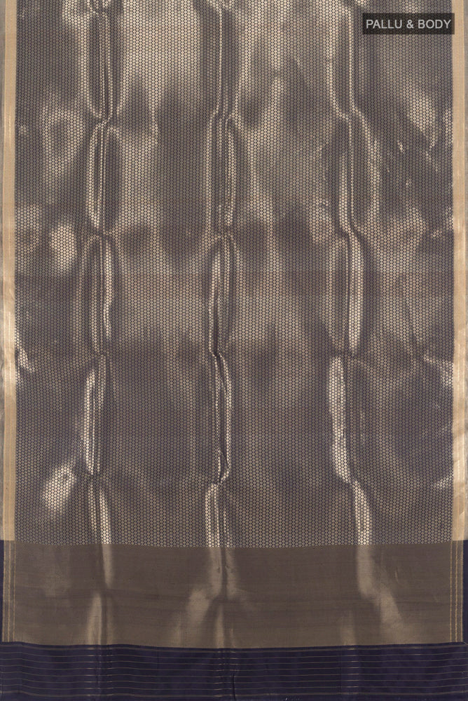 Navy Blue Banarasi Silk Saree - Image 5