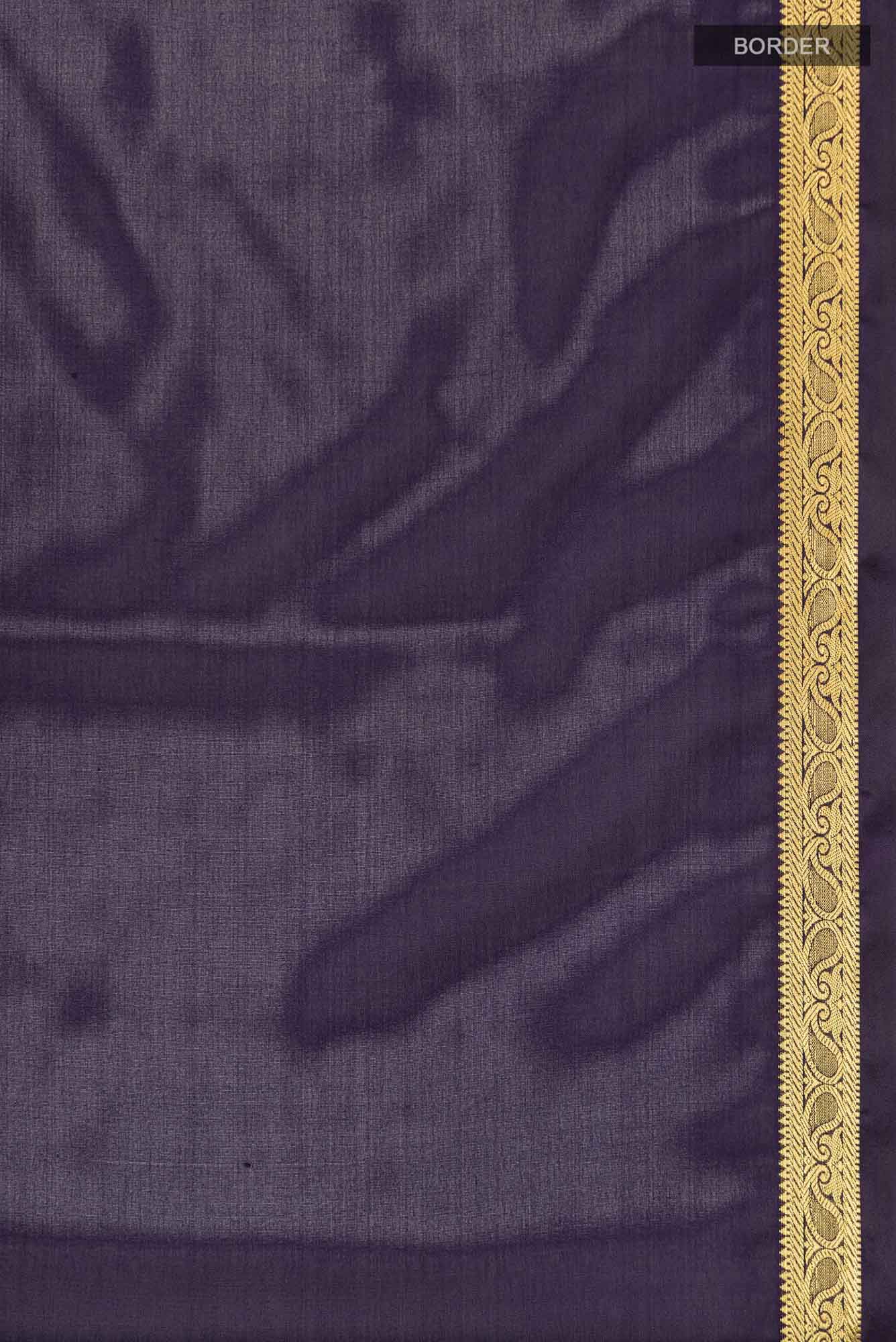 Navy Blue Blended Crepe Saree - Image 3